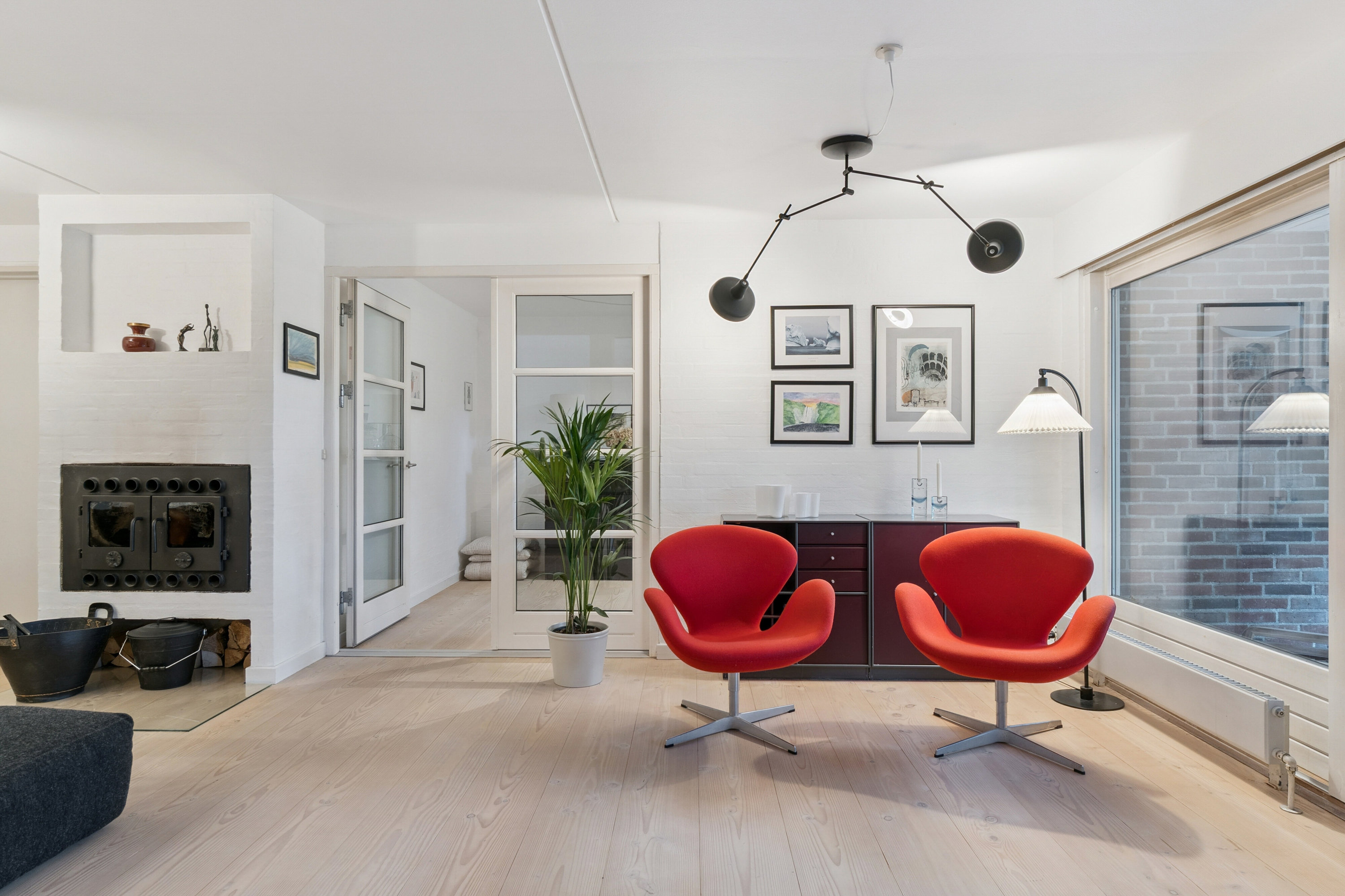 Fremhævet stue billede i fuldskærmstilstand. Billede af Borrekrattet 1A, 2800 Kongens Lyngby