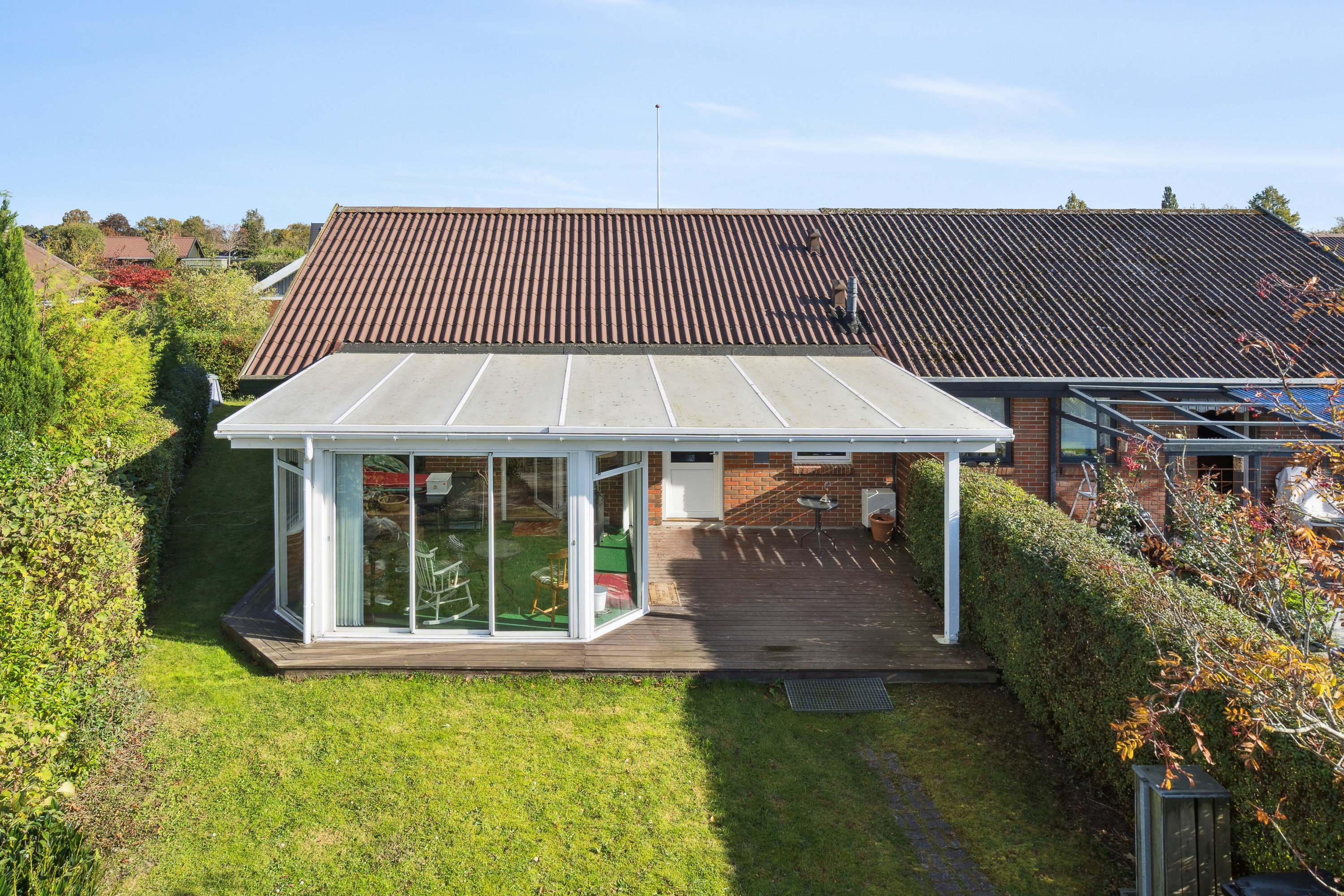 Fremhævet set fra haven billede i fuldskærmstilstand. Billede af Sydskrænten 13A, 4690 Haslev