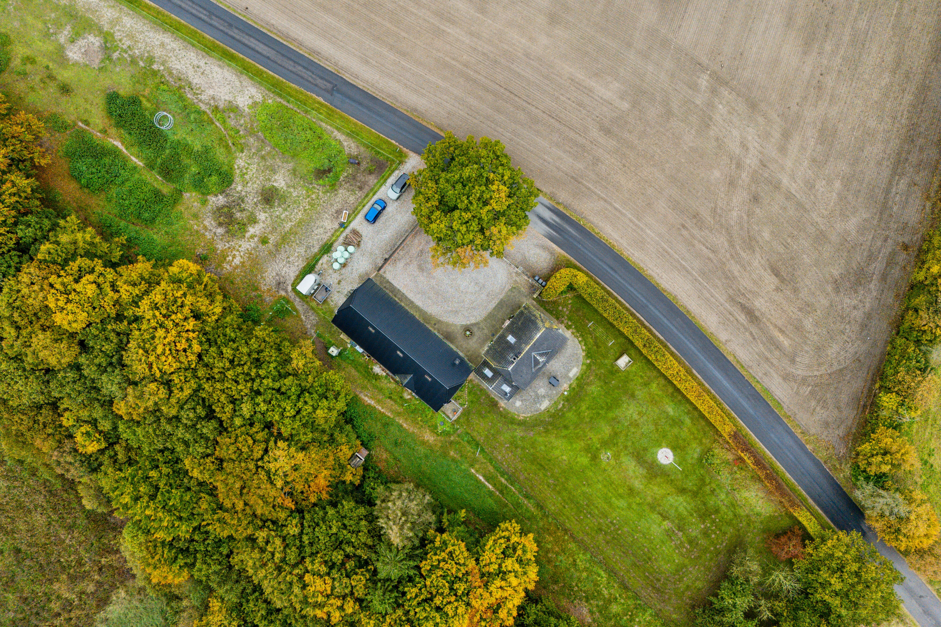 Fremhævet luftfoto billede i fuldskærmstilstand. Billede af Vindumvej 157, 8840 Rødkærsbro