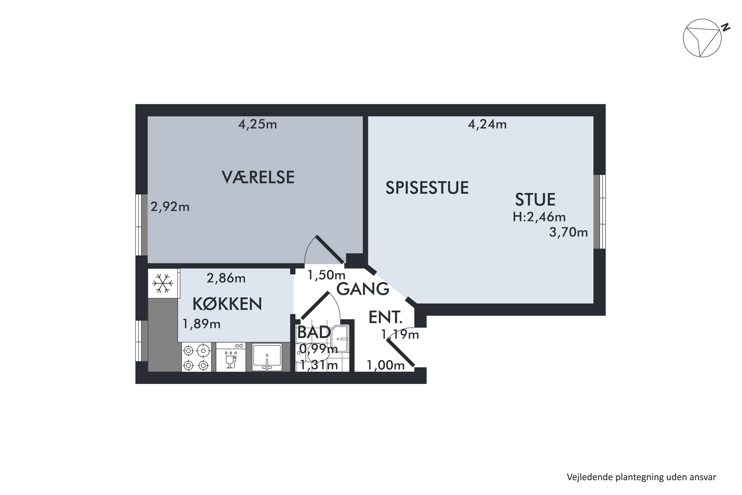 Plantegninger billede af Rolighedsvej 13A, st.. th., 3000 Helsingør