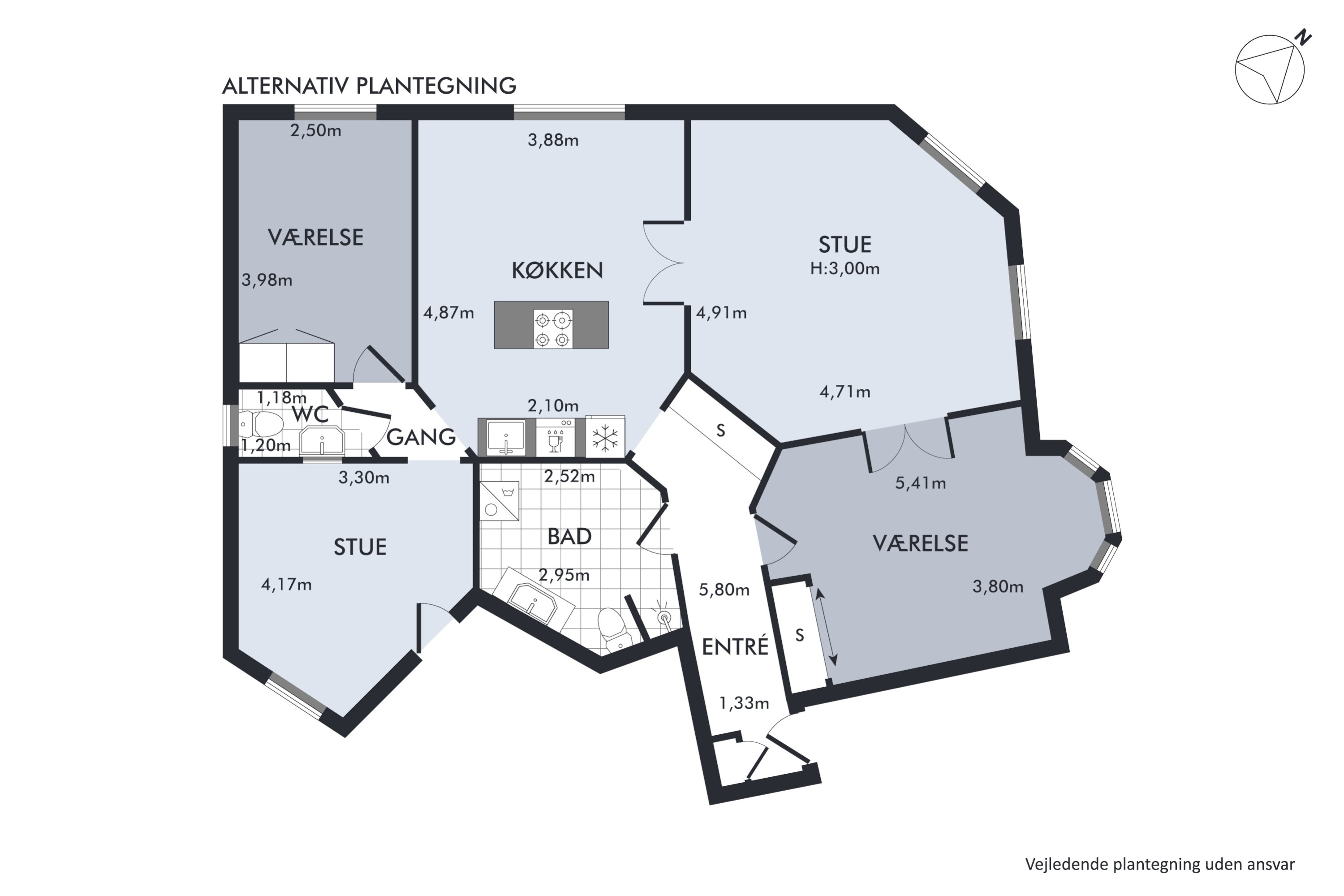 Plantegninger billede af Strandboulevarden 95, 1. th., 2100 København Ø