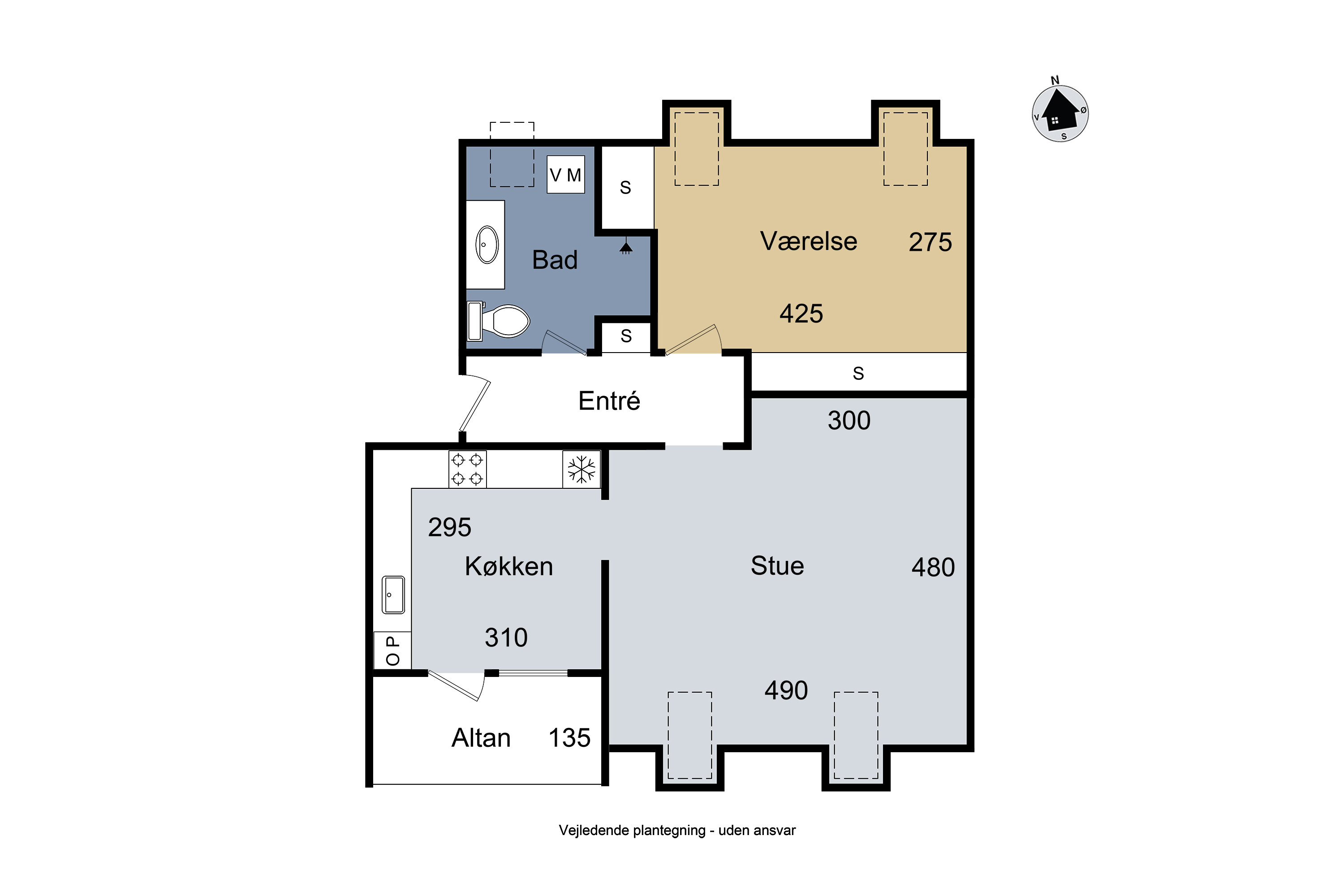Plantegninger billede af Søndergade 14, 2. tv., 4180 Sorø