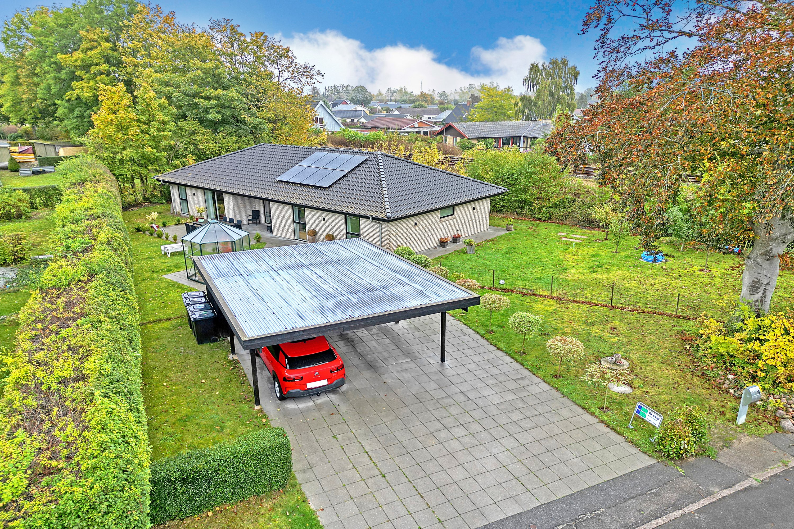 Fremhævet luftfoto billede i fuldskærmstilstand. Billede af Elmevej 1C, 4622 Havdrup