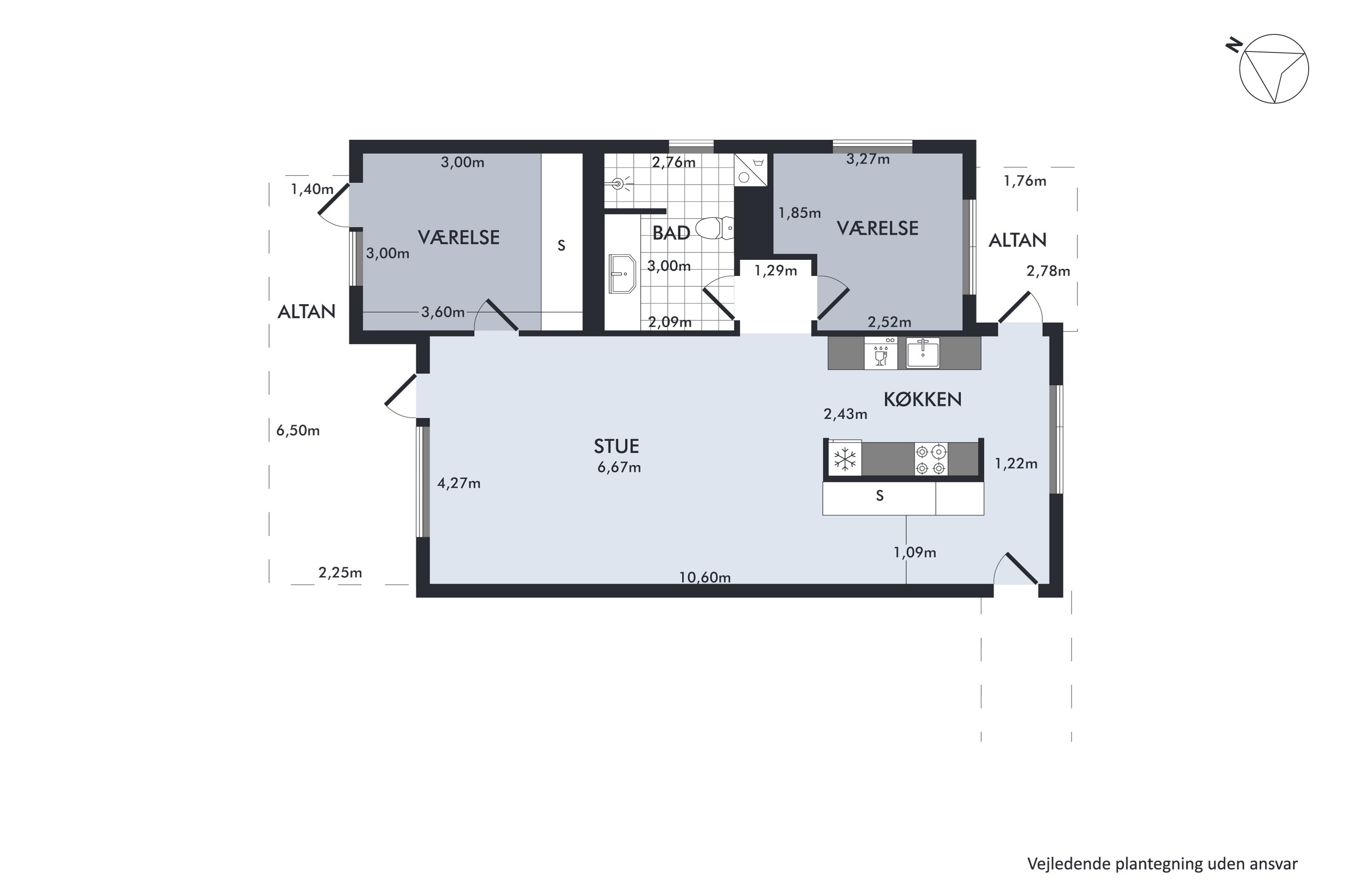 Plantegninger billede af Granvej 107, 2. 1., 2880 Bagsværd