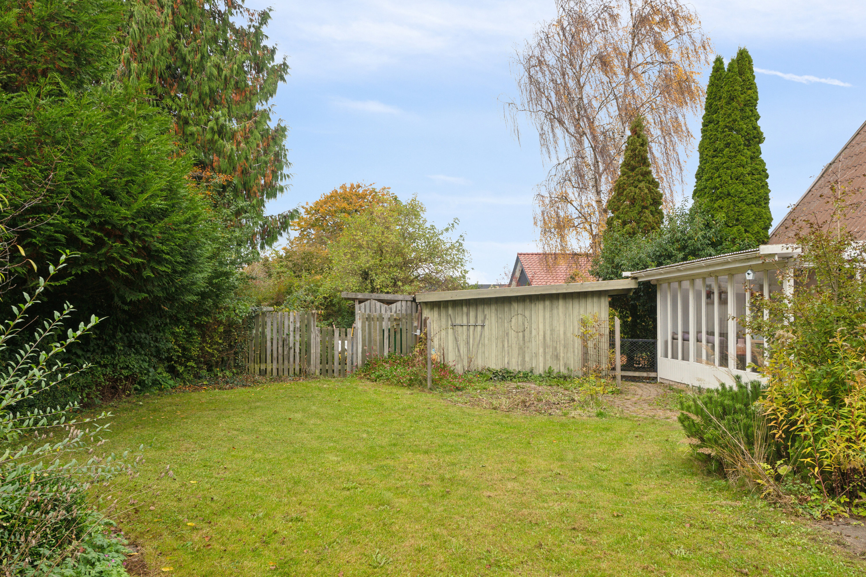 Fremhævet set fra haven billede i fuldskærmstilstand. Billede af Ringstedvej 55B, 4690 Haslev