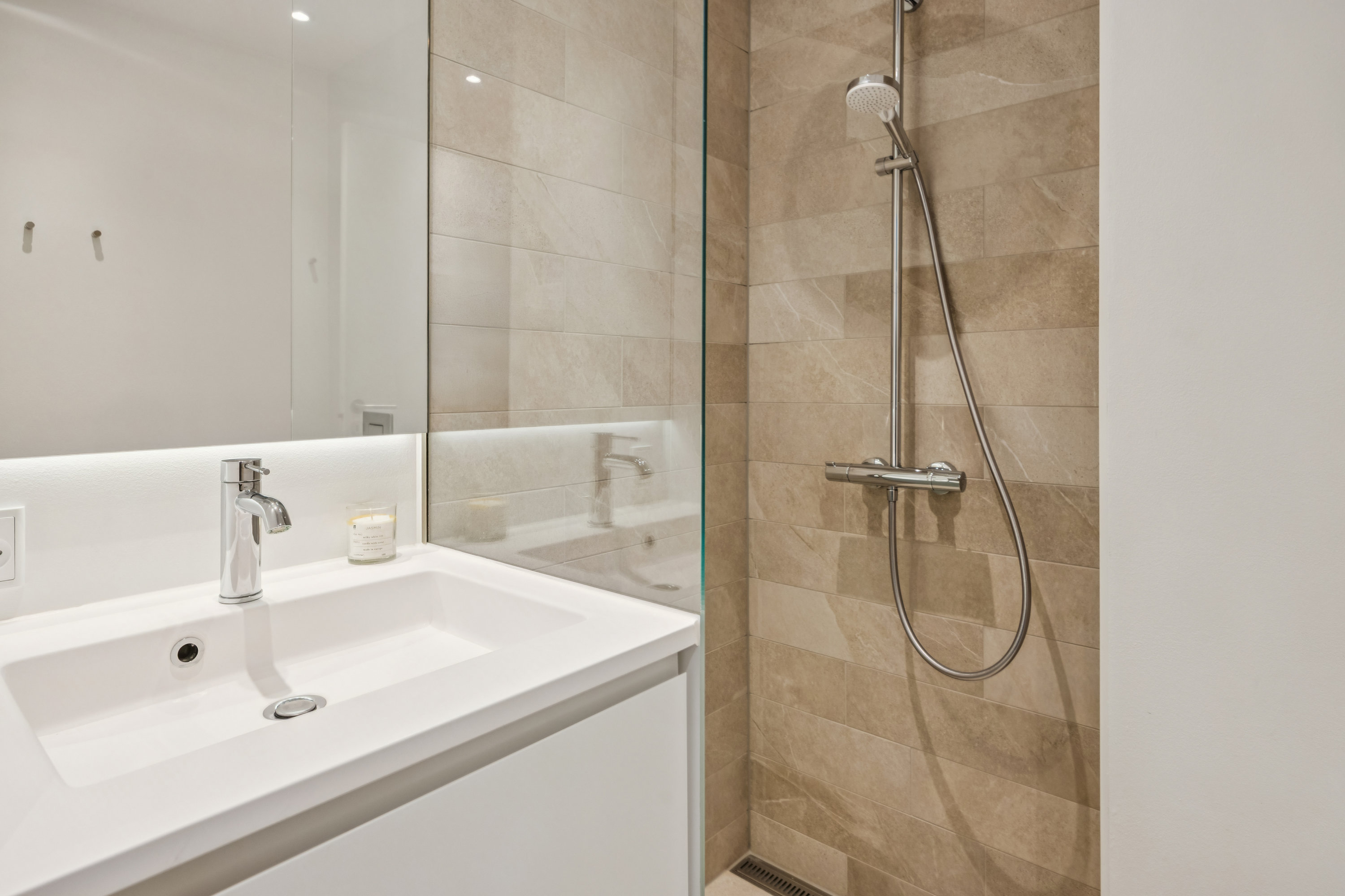 Fremhævet badeværelse billede i fuldskærmstilstand. Billede af Stigsborg Brygge 143, st.. th., 9400 Nørresundby