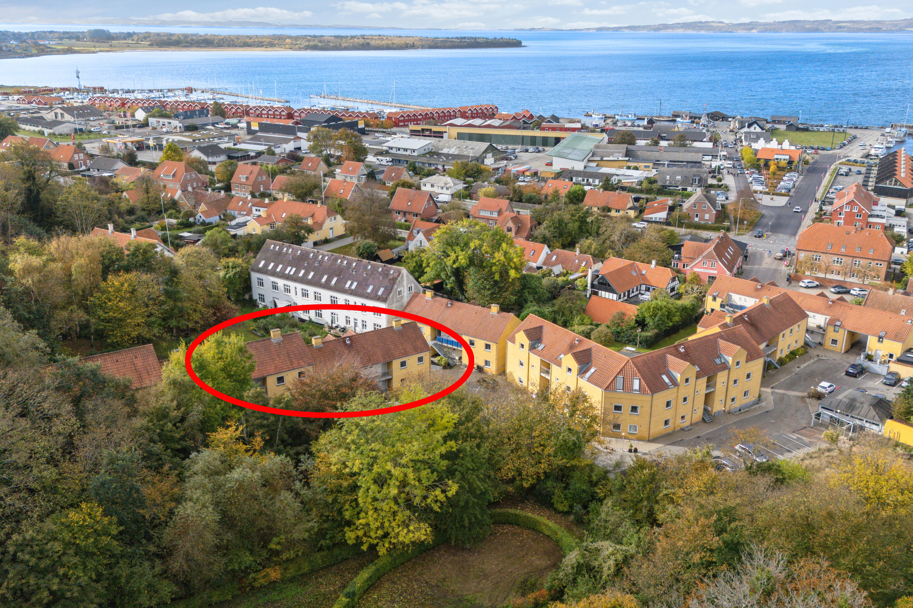 Fremhævet luftfoto billede i fuldskærmstilstand. Billede af Skansen 16, 1. th., 8400 Ebeltoft