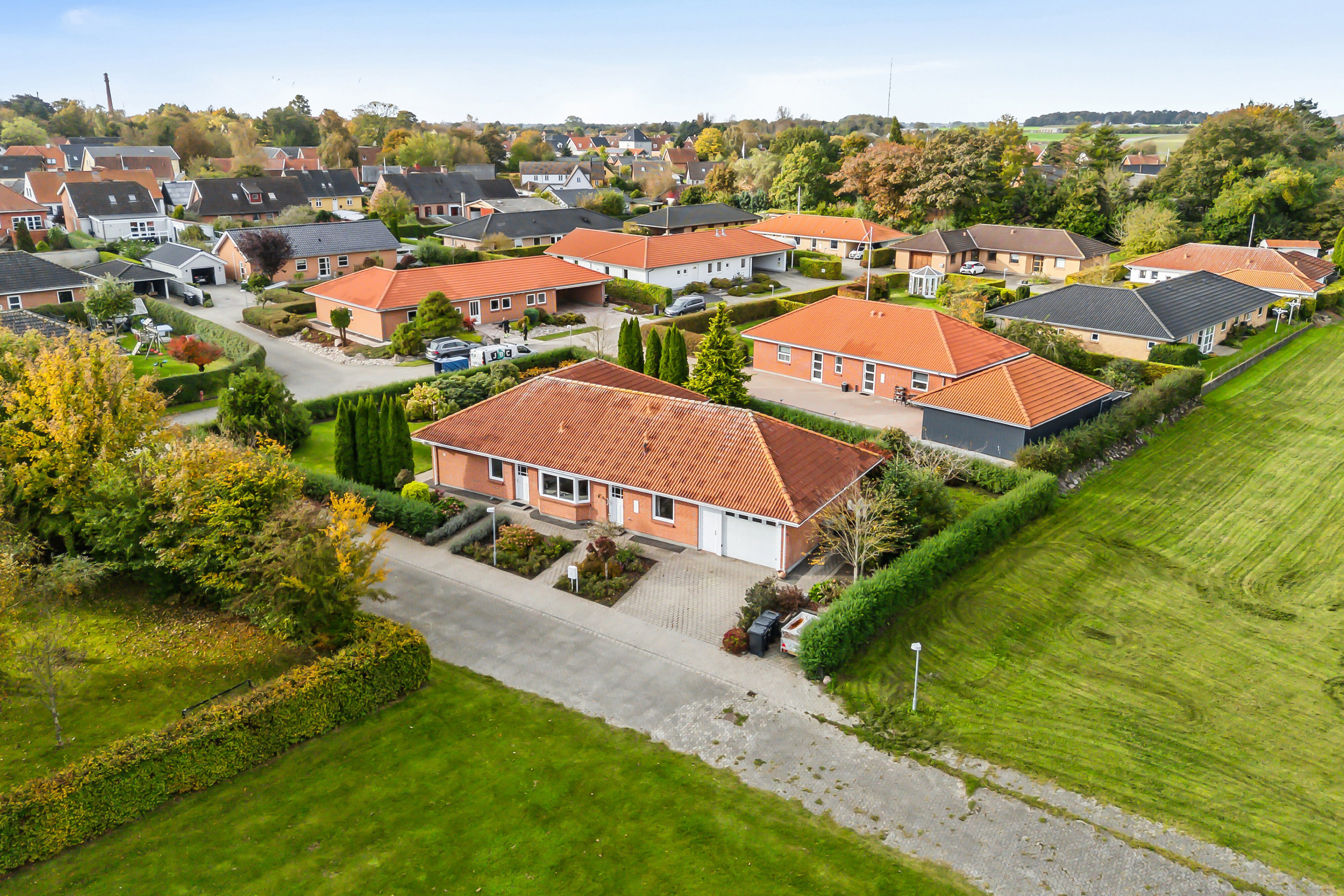 Fremhævet luftfoto billede i fuldskærmstilstand. Billede af Stjernelunden 14, 4250 Fuglebjerg