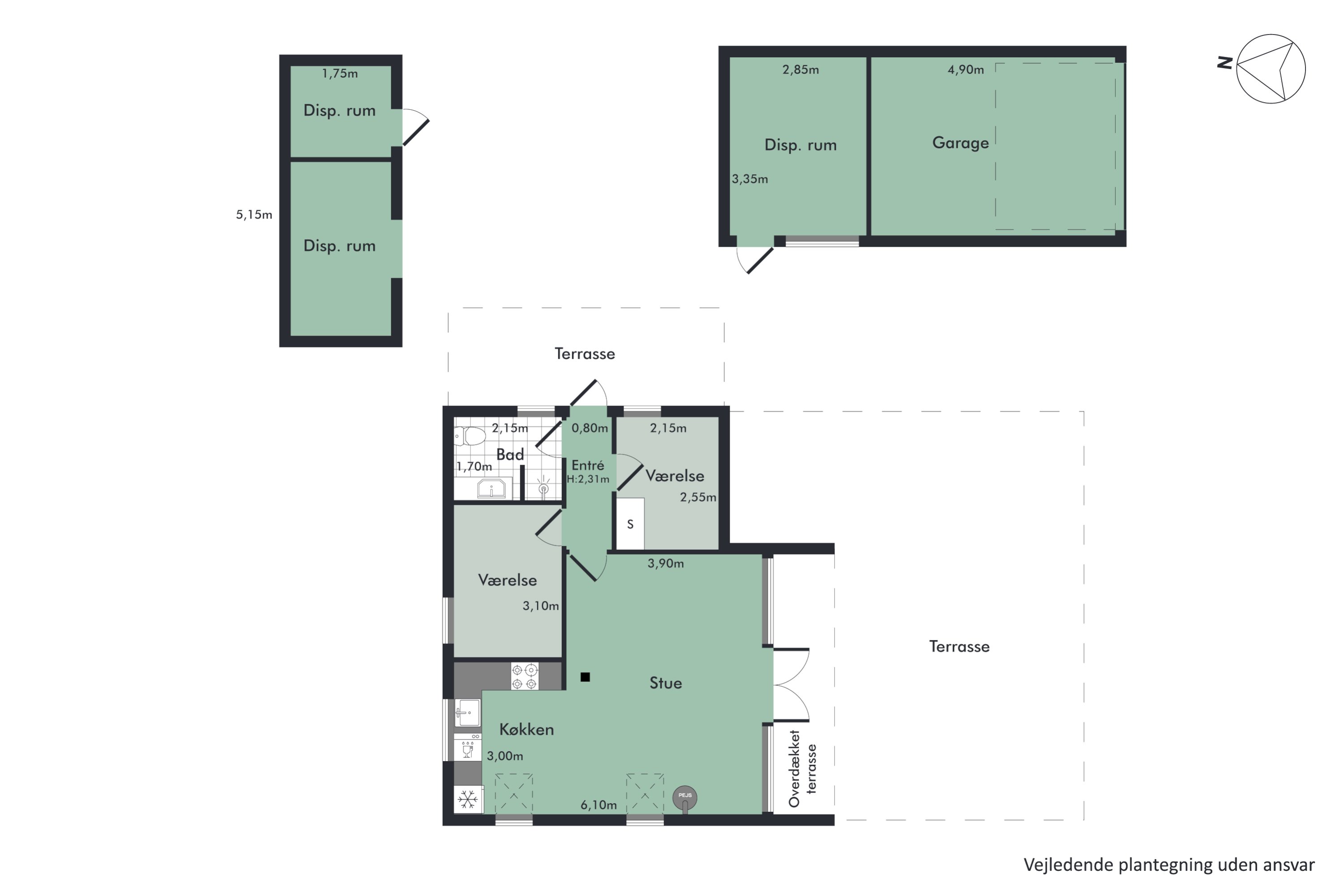 Plantegninger billede af Båken 25, 9240 Nibe