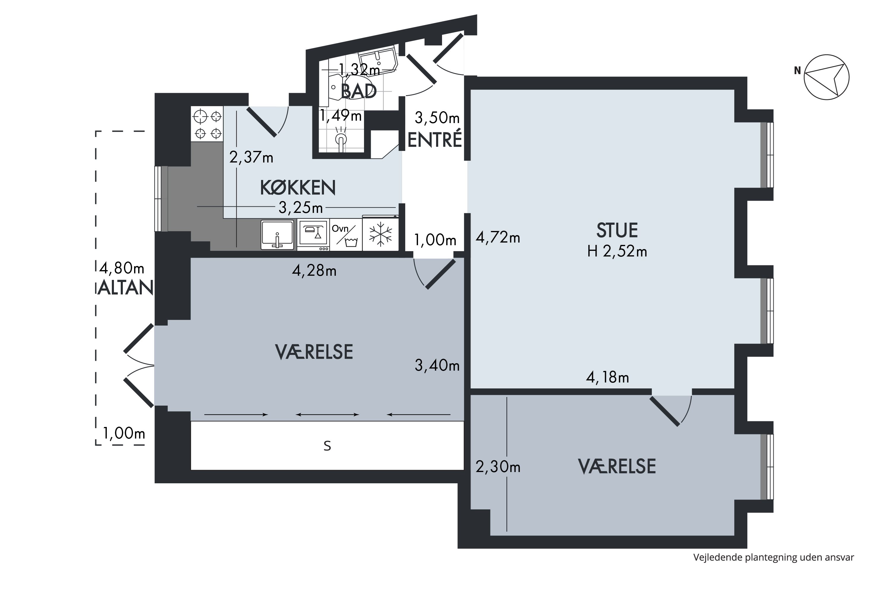 Plantegninger billede af Otto Mallings Gade 2, 4. tv., 2100 København Ø