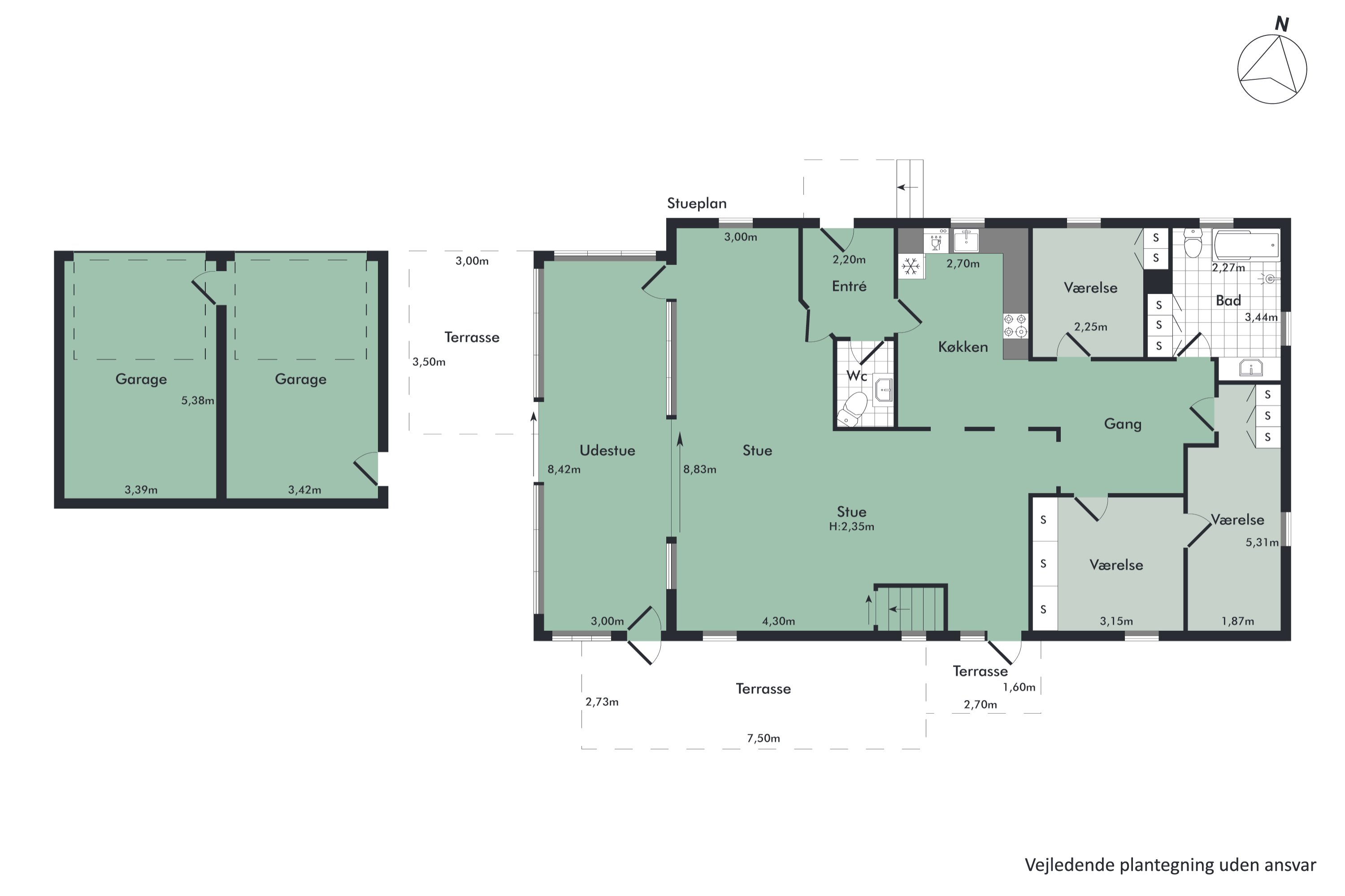 Plantegninger billede af Snæbumvej 36B+A, Snæbum, 9500 Hobro
