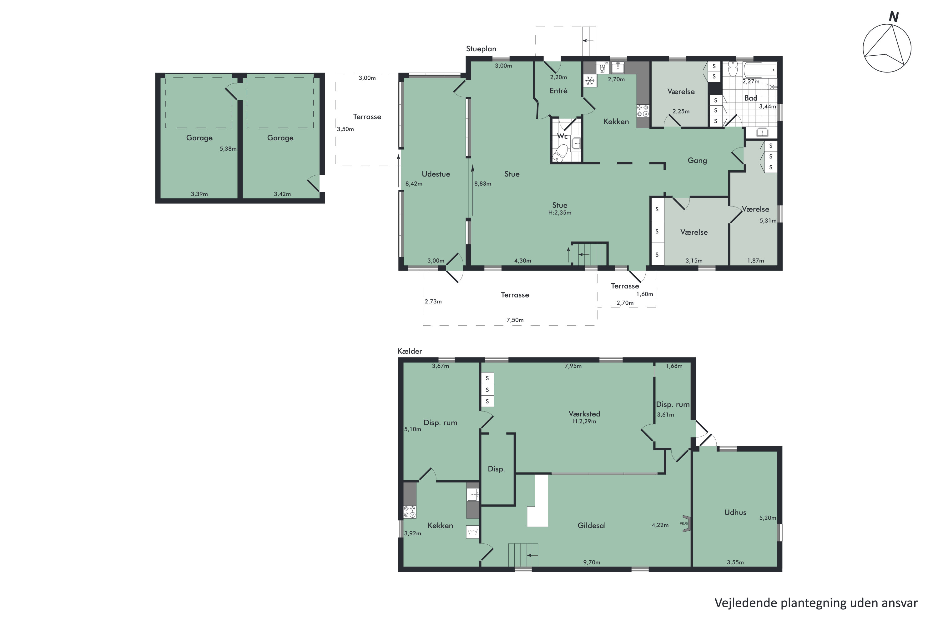 Plantegninger billede af Snæbumvej 36B+A, Snæbum, 9500 Hobro