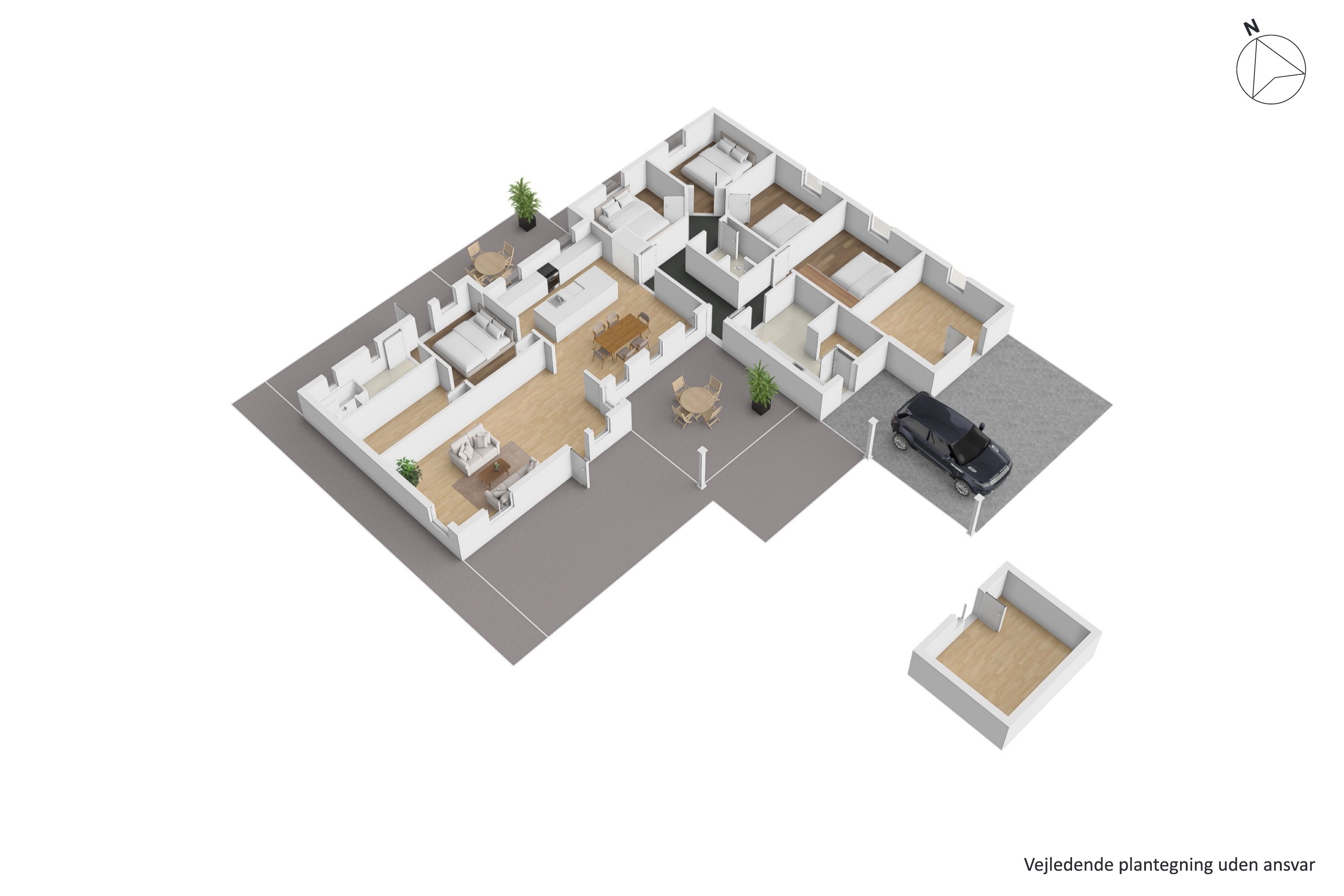 Plantegninger billede af Korsagervej 4, Foldby, 8382 Hinnerup
