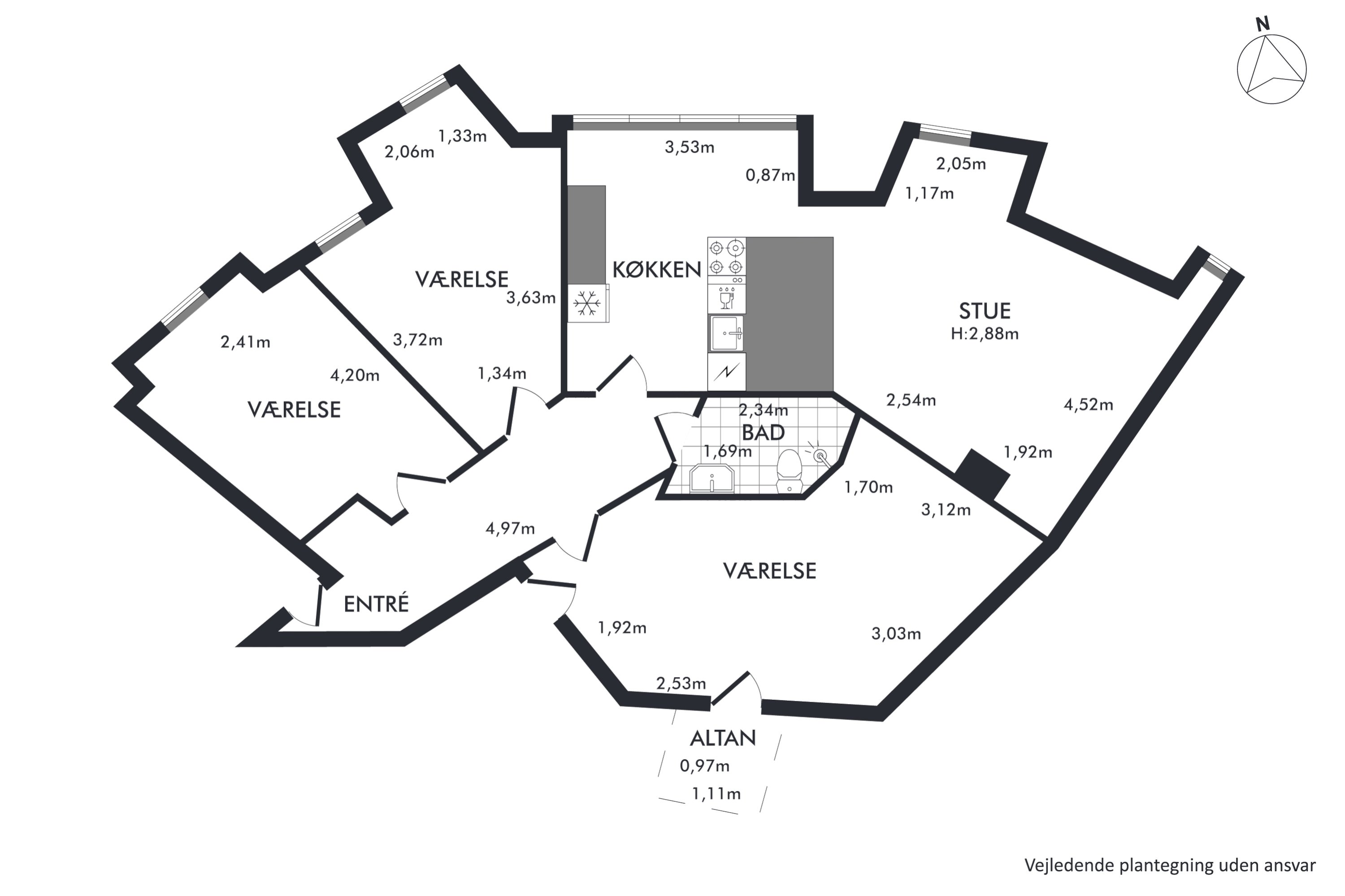 Plantegninger billede af Sønder Boulevard 43, 5. tv., 1720 København V