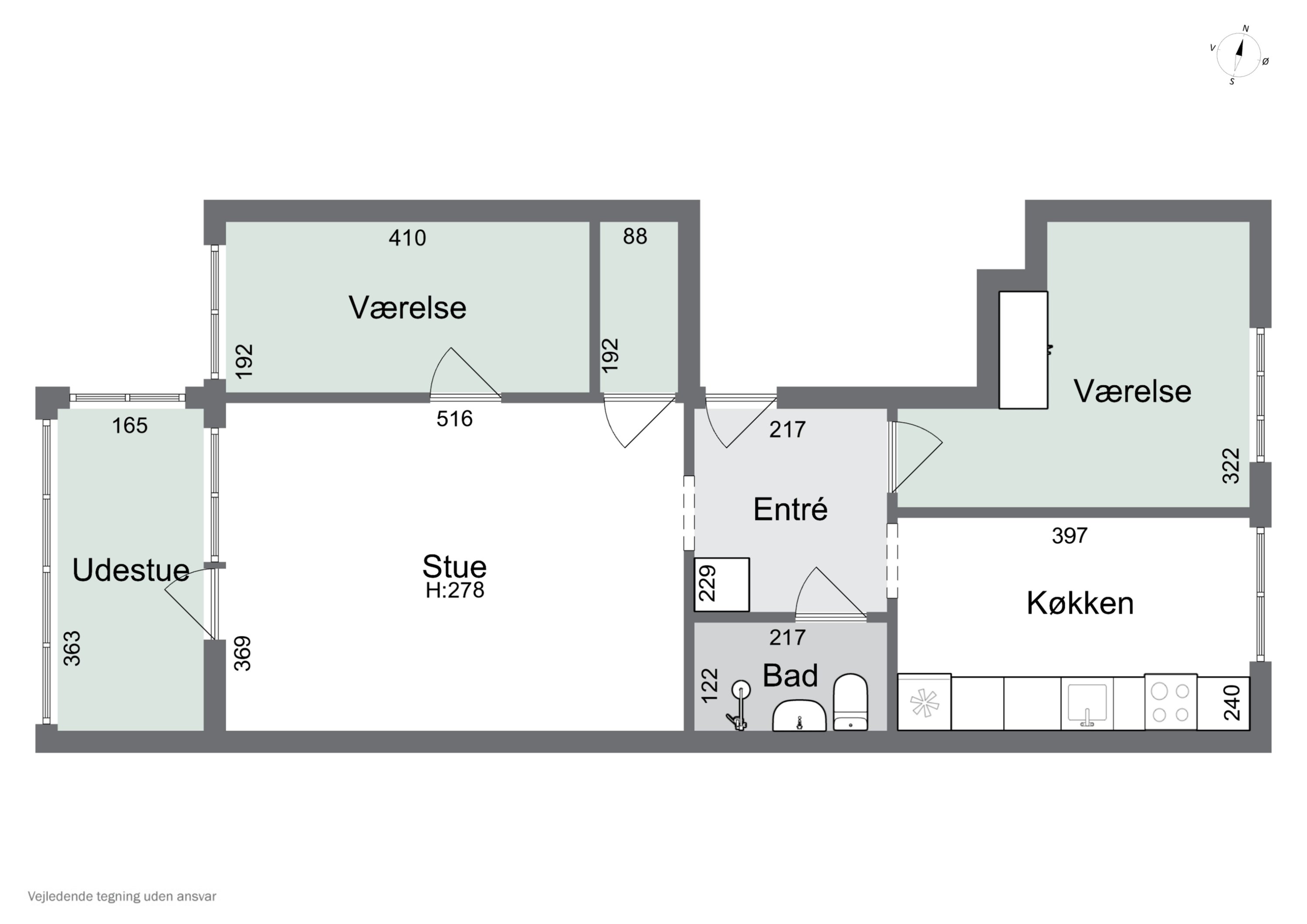 Plantegninger billede af Næsborgvej 54, st.. tv., 2650 Hvidovre