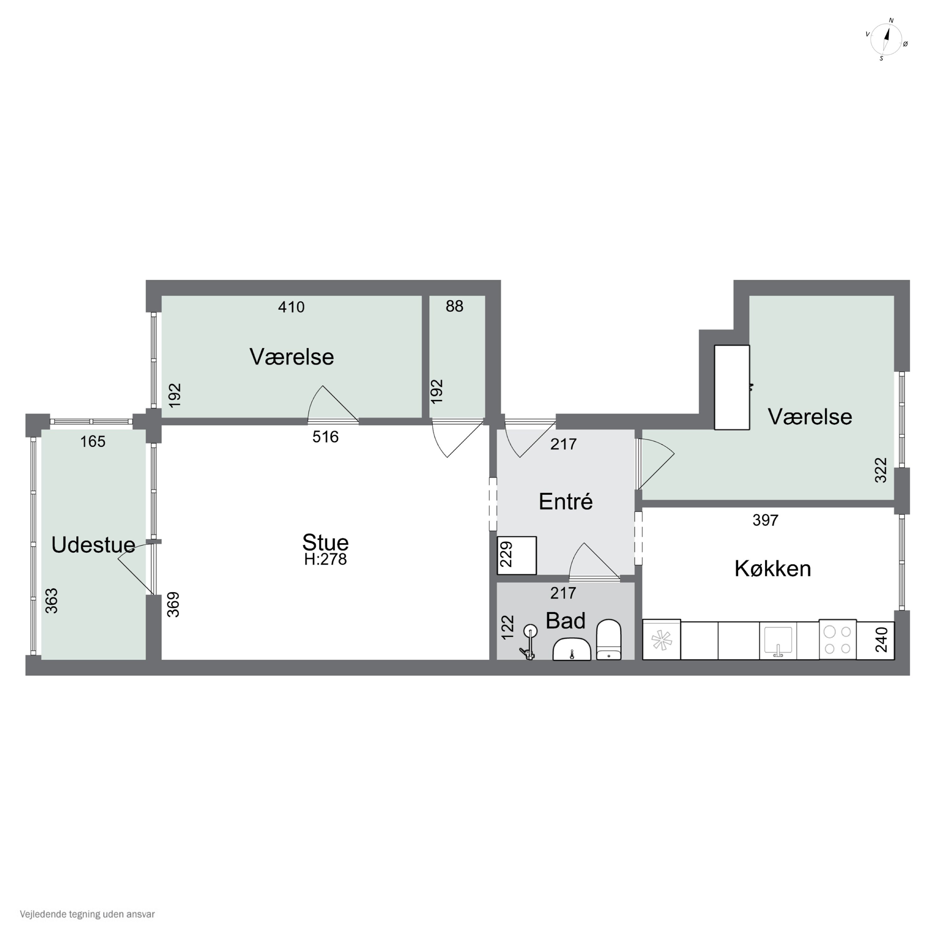 Plantegninger billede af Næsborgvej 54, st.. tv., 2650 Hvidovre