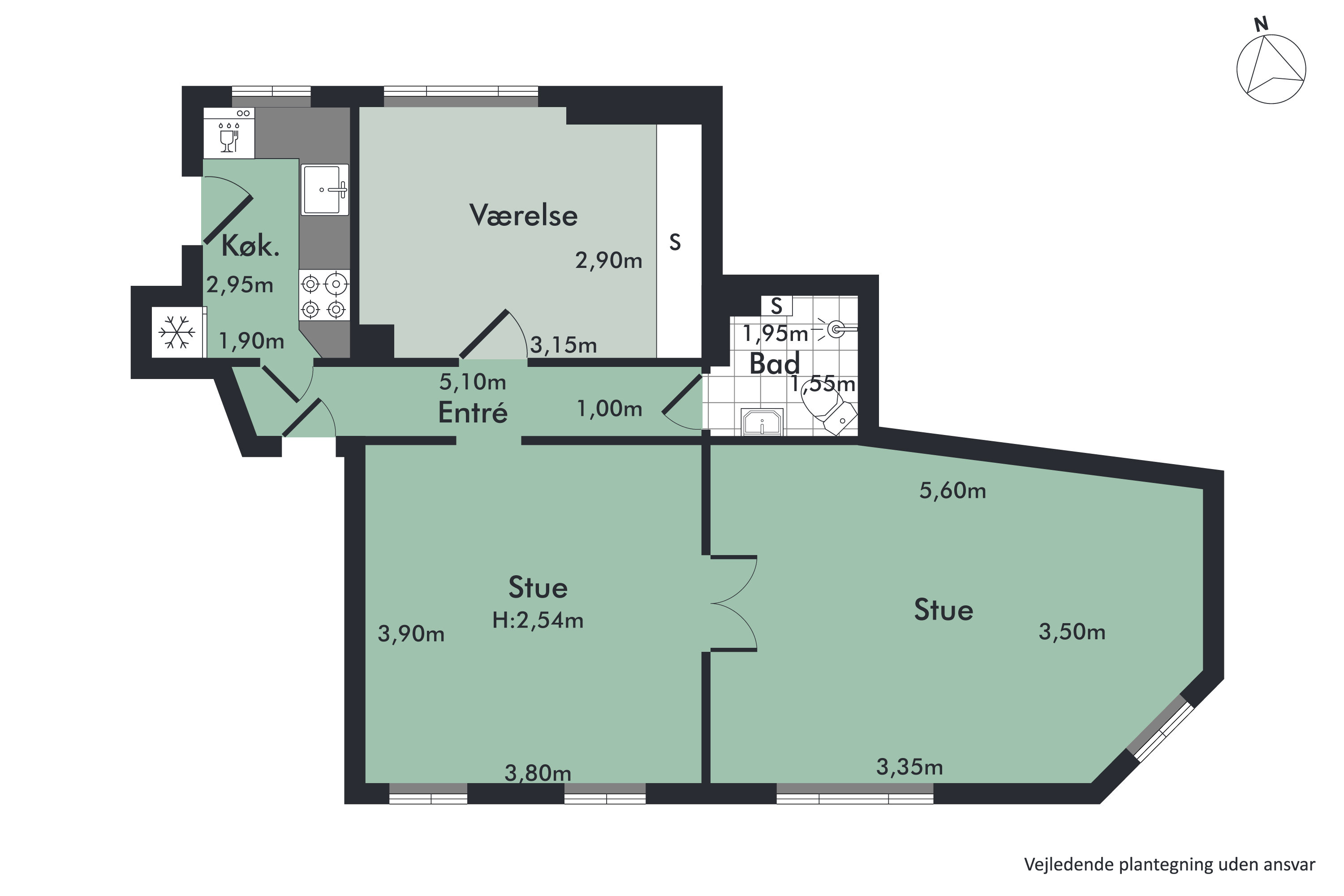 Plantegninger billede af Borgergade 24, 1. th., 9000 Aalborg