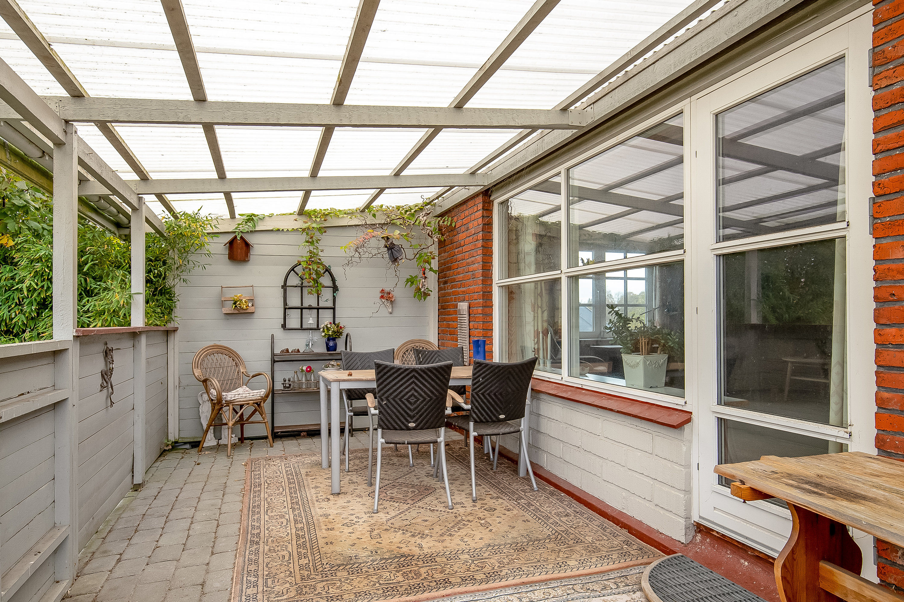 Fremhævet overdækket terrasse billede i fuldskærmstilstand. Billede af Donsvej 29, Vester Nebel, 6040 Egtved