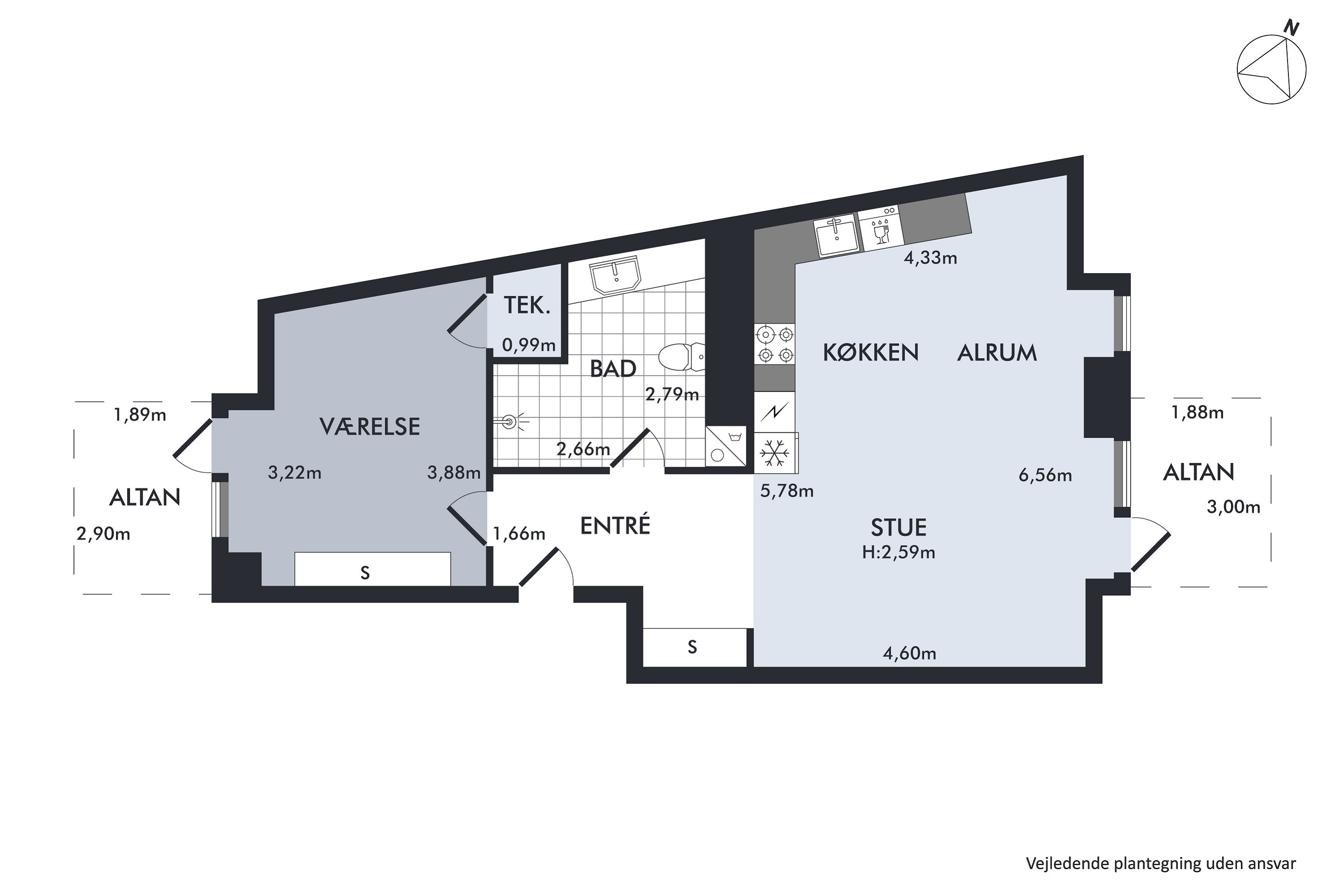 Plantegninger billede af Søndre Badevej 4E, 1. tv., 4600 Køge