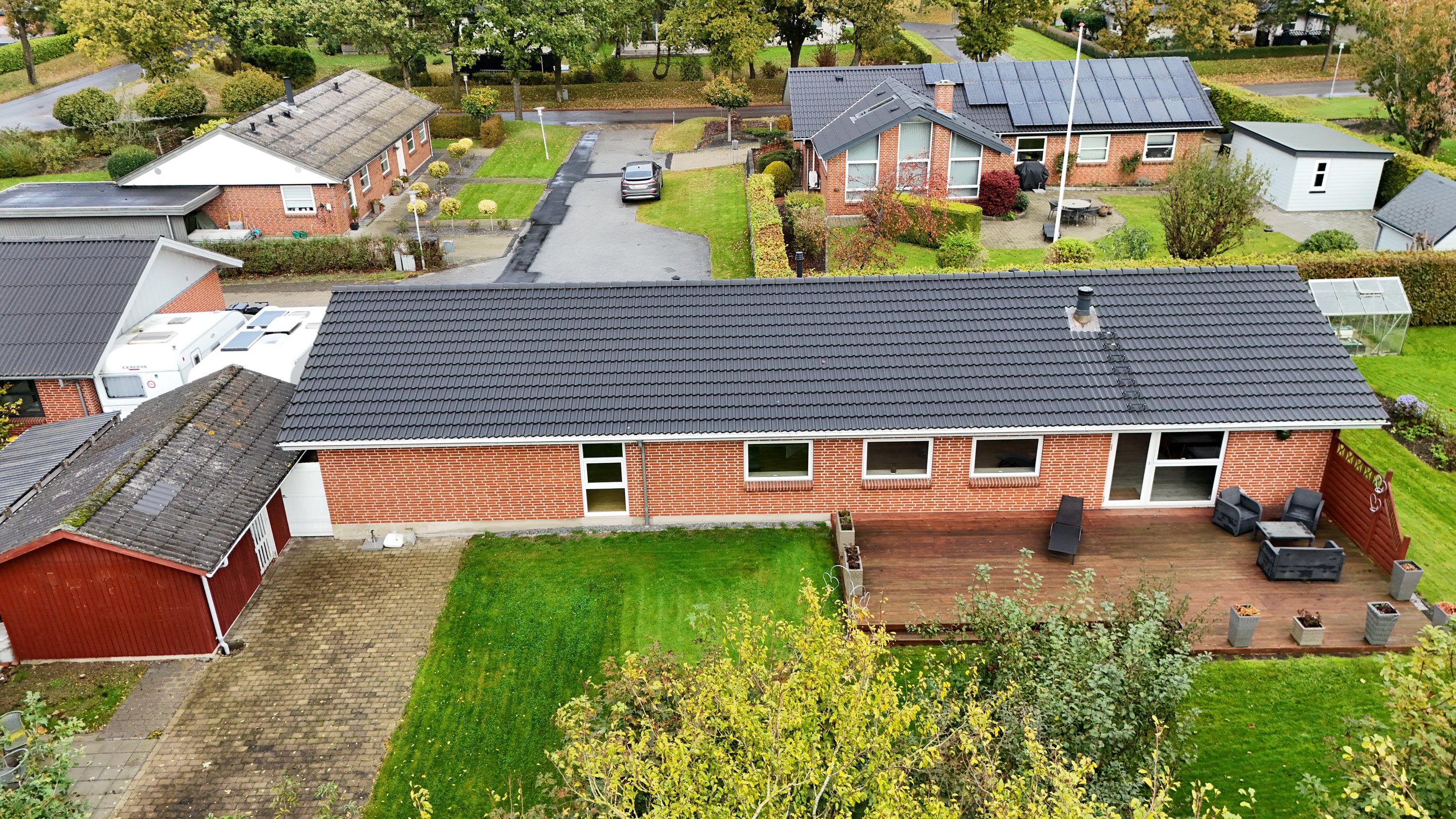 Fremhævet luftfoto billede i fuldskærmstilstand. Billede af Valmuevej 6, 9500 Hobro