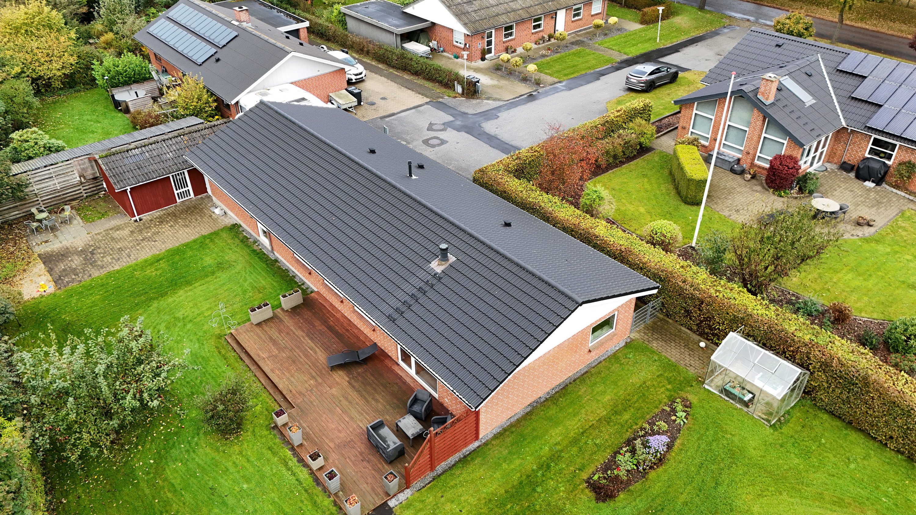 Fremhævet luftfoto billede i fuldskærmstilstand. Billede af Valmuevej 6, 9500 Hobro