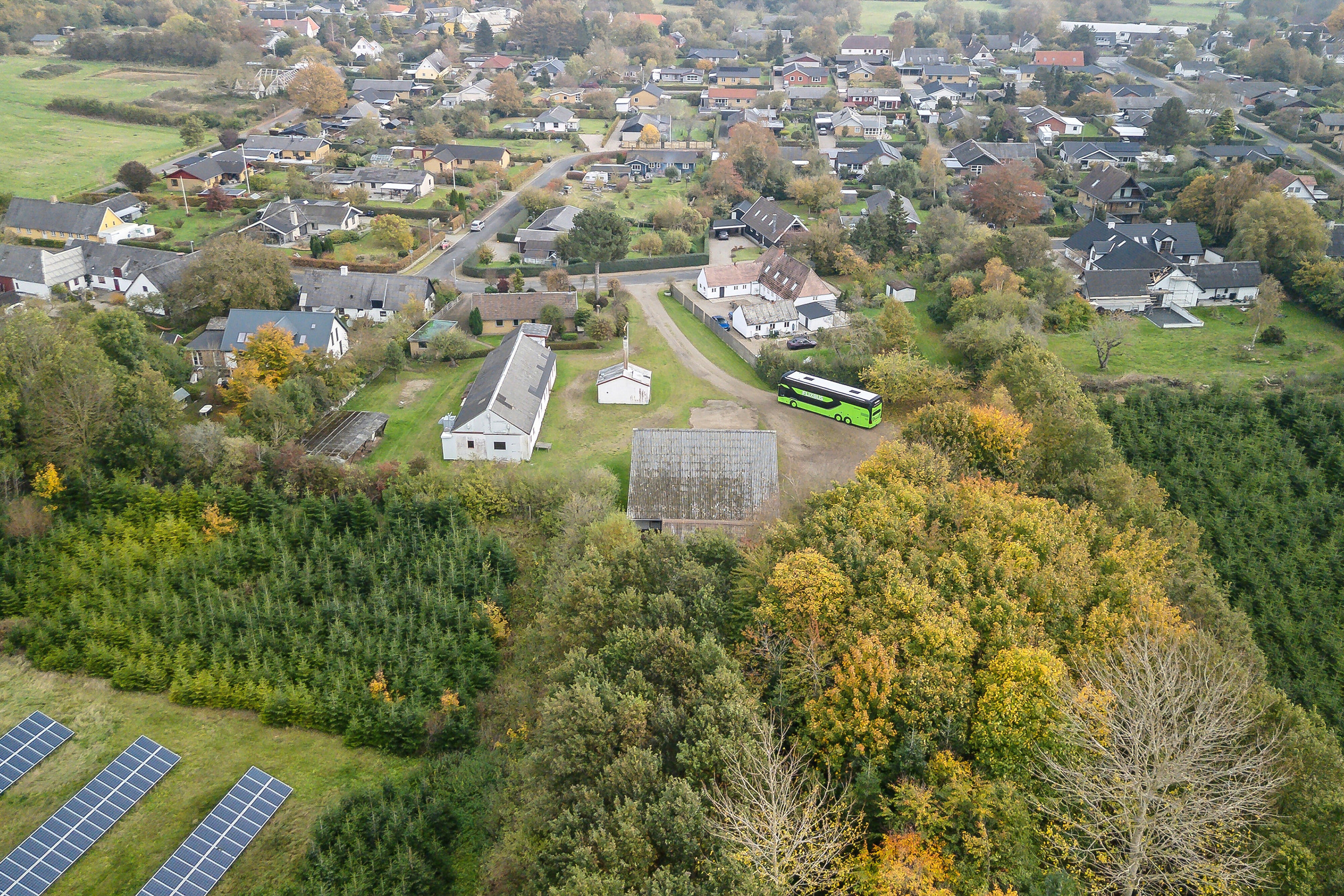 Fremhævet luftfoto billede i fuldskærmstilstand. Billede af Grønnegade 21+23, Ulbølle, 5762 Vester Skerninge