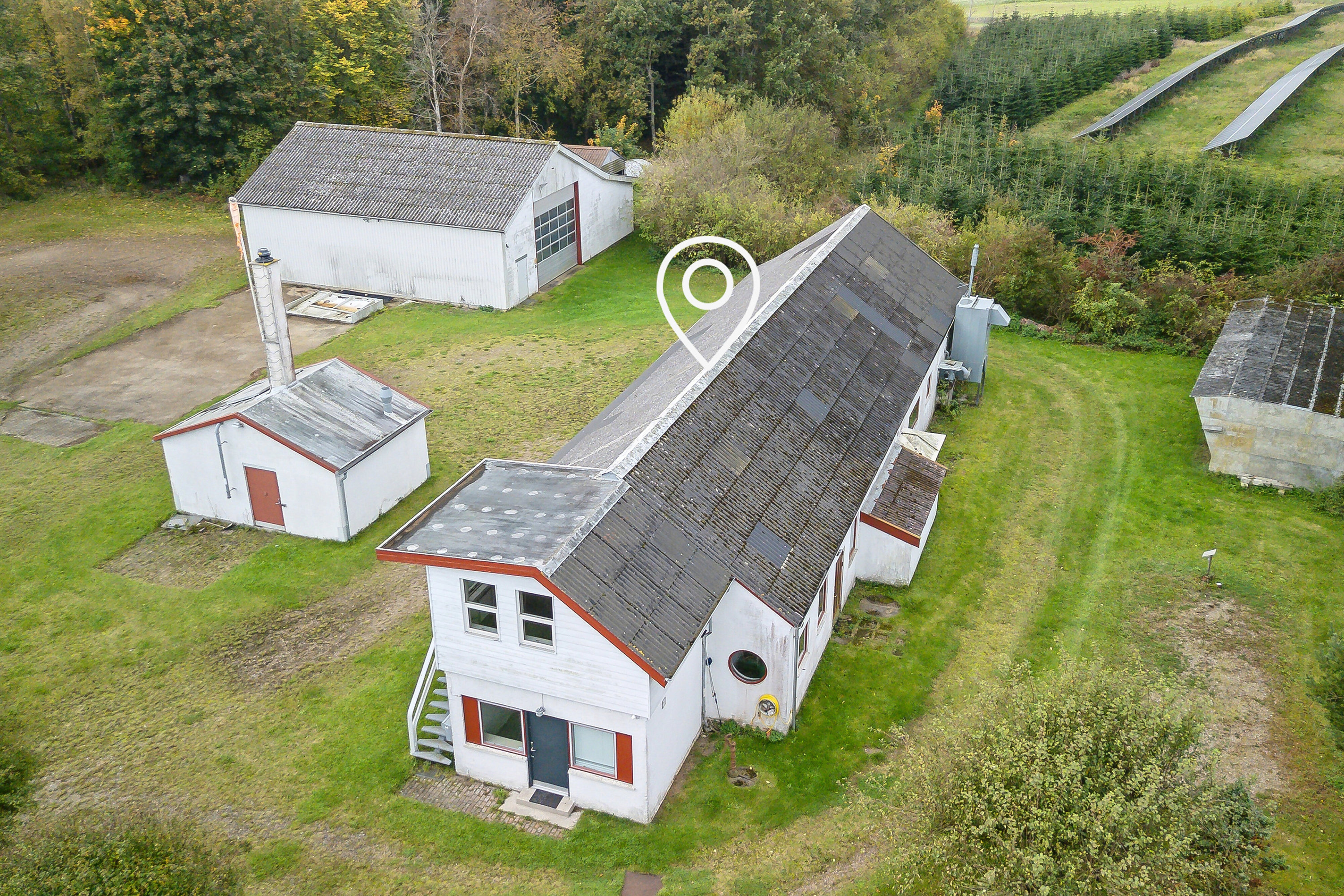 Fremhævet luftfoto billede i fuldskærmstilstand. Billede af Grønnegade 21+23, Ulbølle, 5762 Vester Skerninge