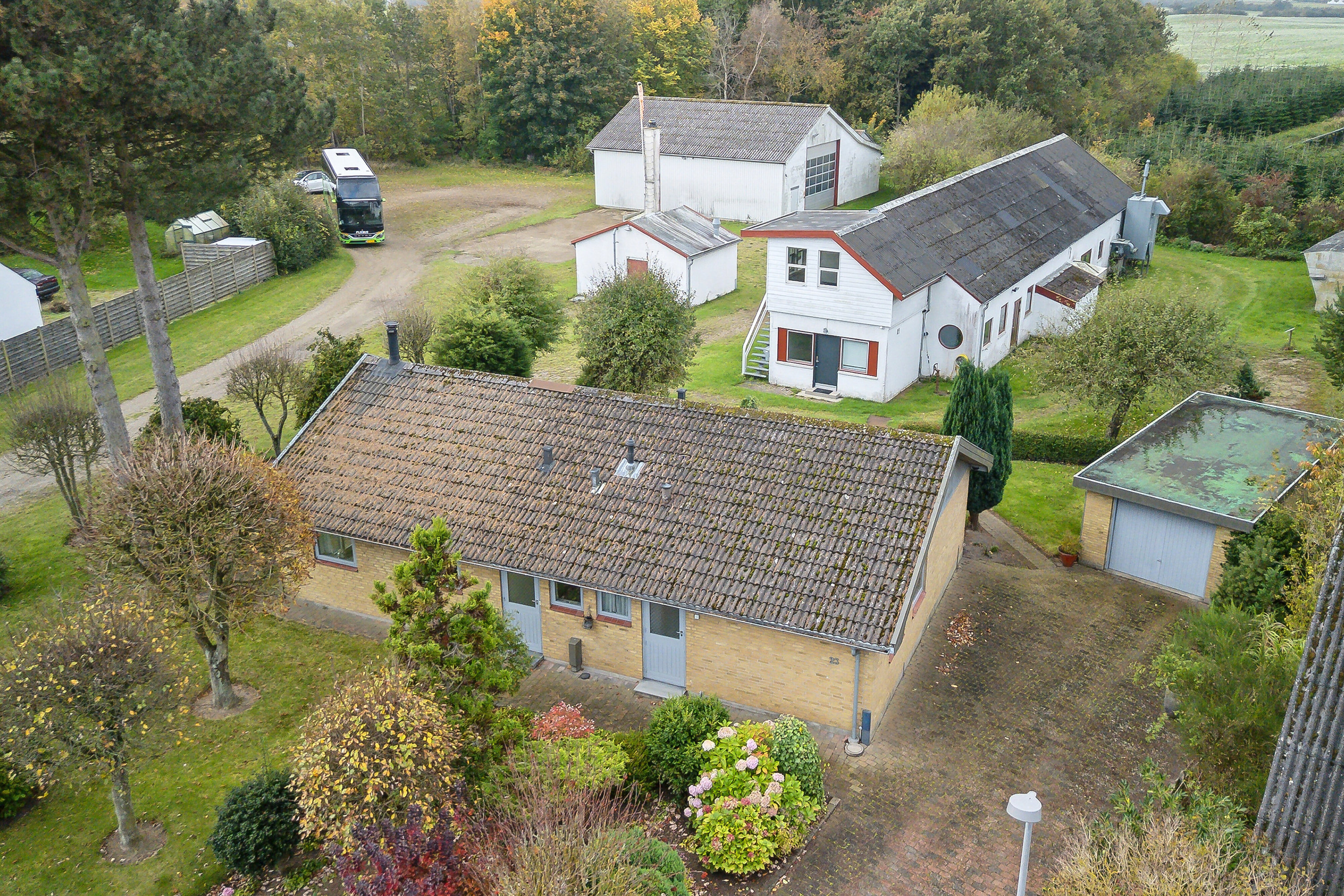 Fremhævet luftfoto billede i fuldskærmstilstand. Billede af Grønnegade 21+23, Ulbølle, 5762 Vester Skerninge