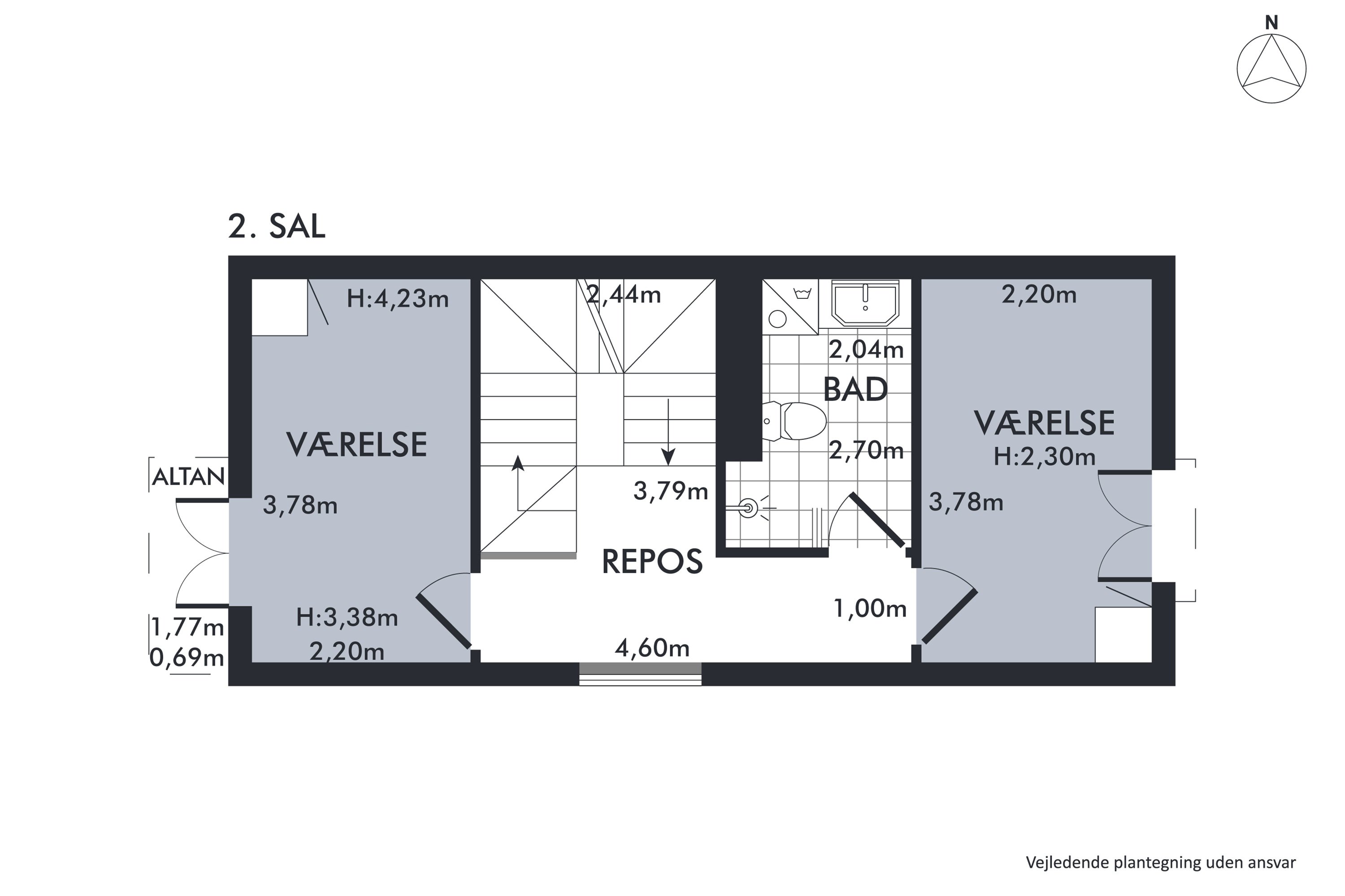 Plantegninger billede af Porcelænshaven 3F, 2000 Frederiksberg