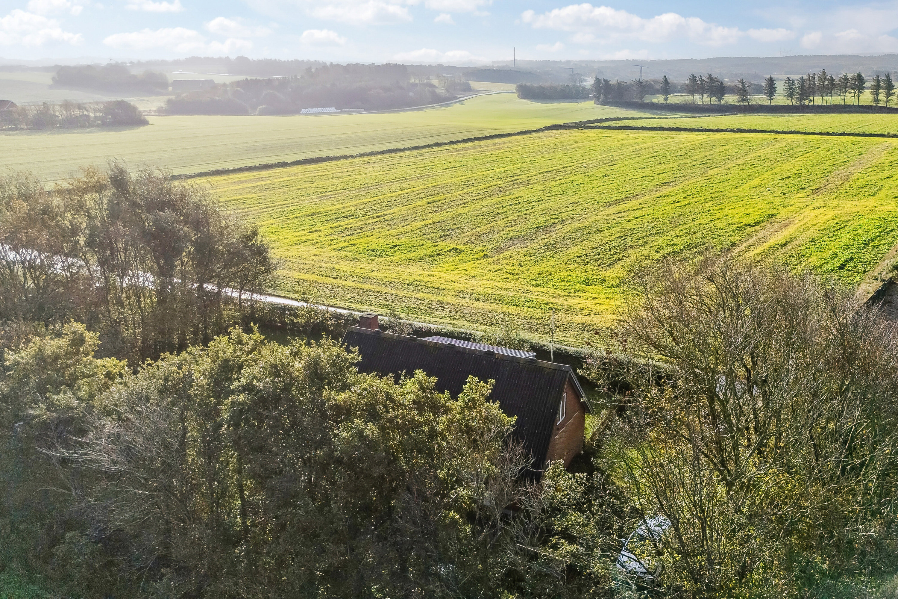 Fremhævet luftfoto billede i fuldskærmstilstand. Billede af Dalgårdvej 16, 7755 Bedsted Thy