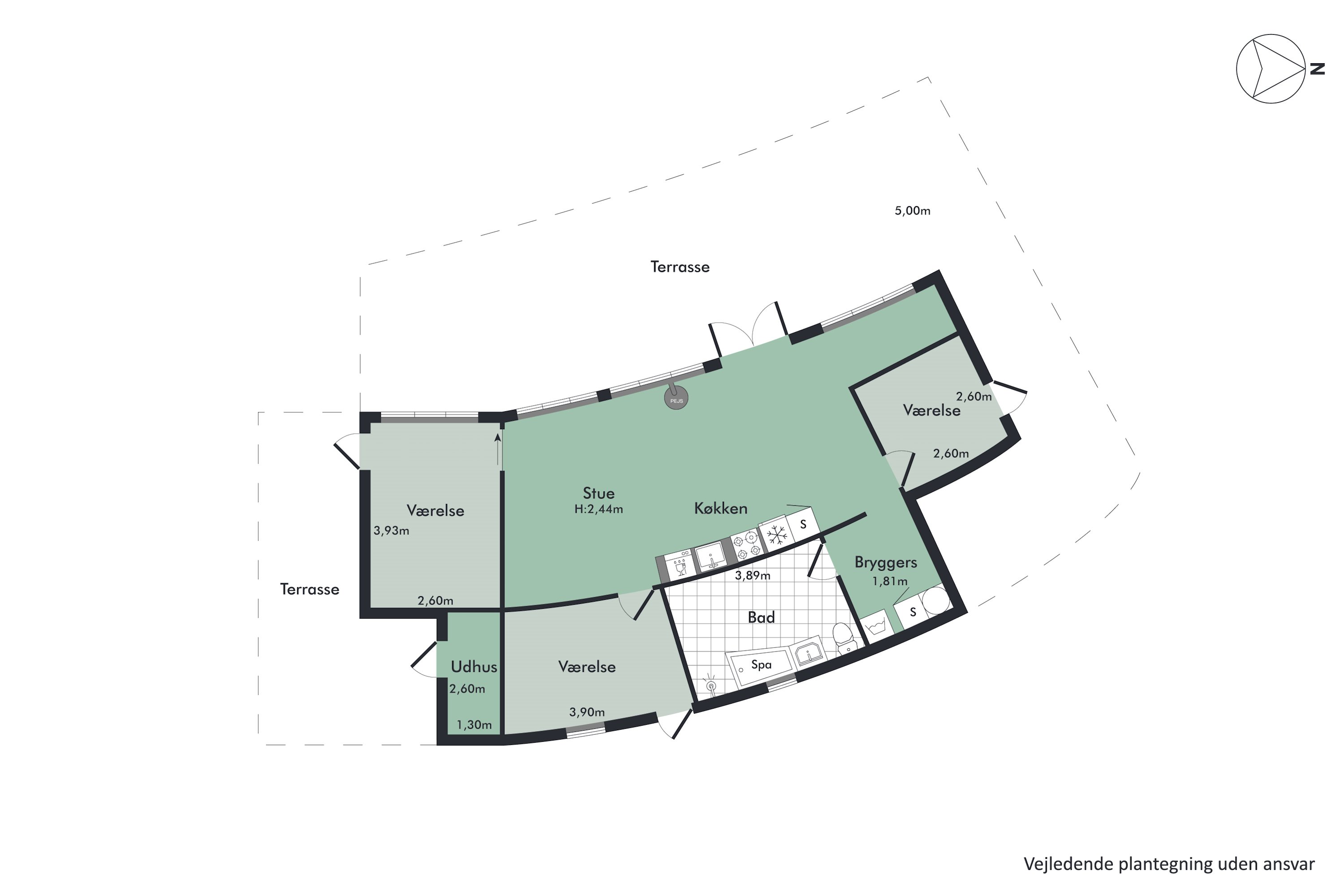 Plantegninger billede af Rødkløvervej 5, Hou, 9370 Hals