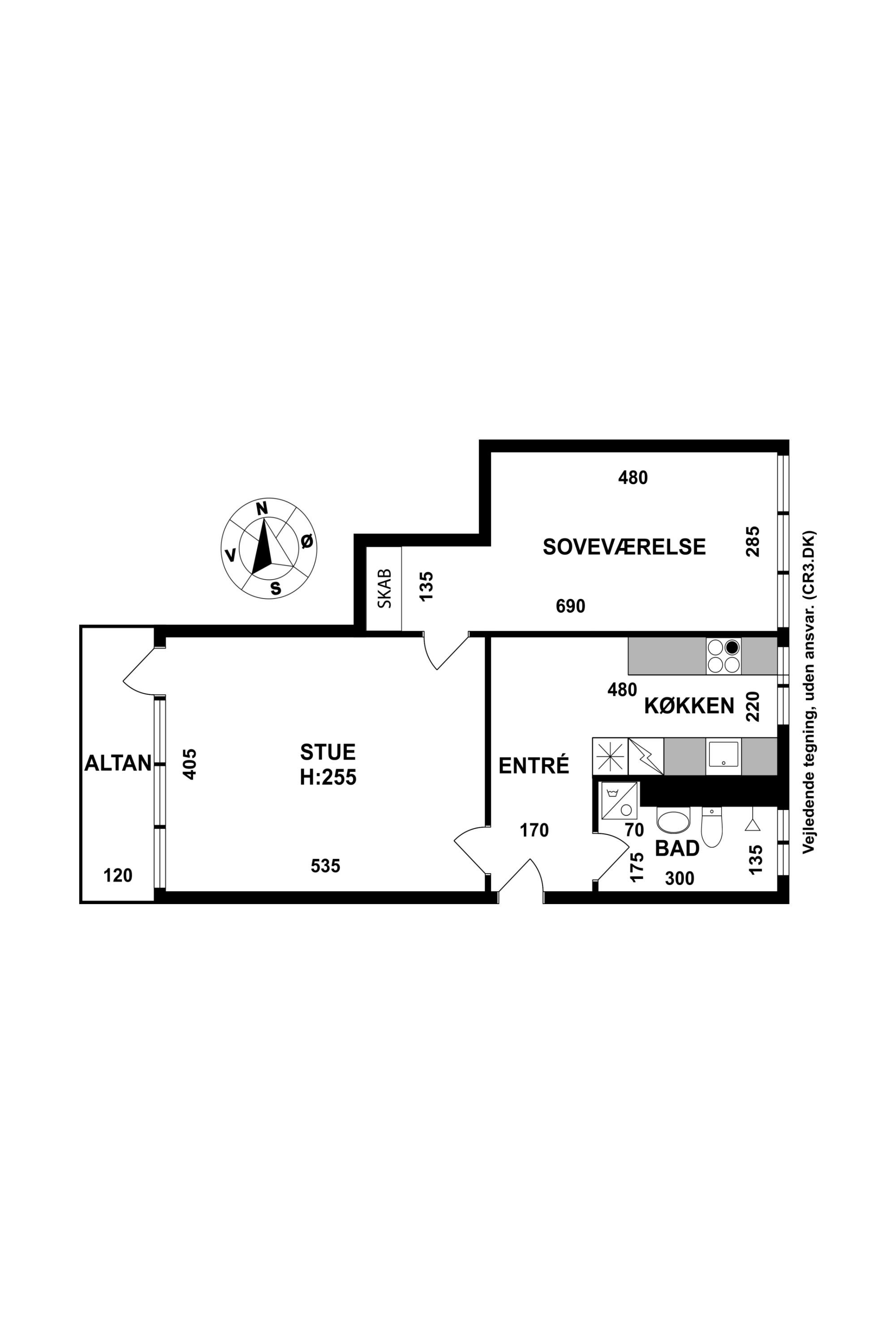 Plantegninger billede af Teglgårdsvej 621, 3. tv., 3050 Humlebæk