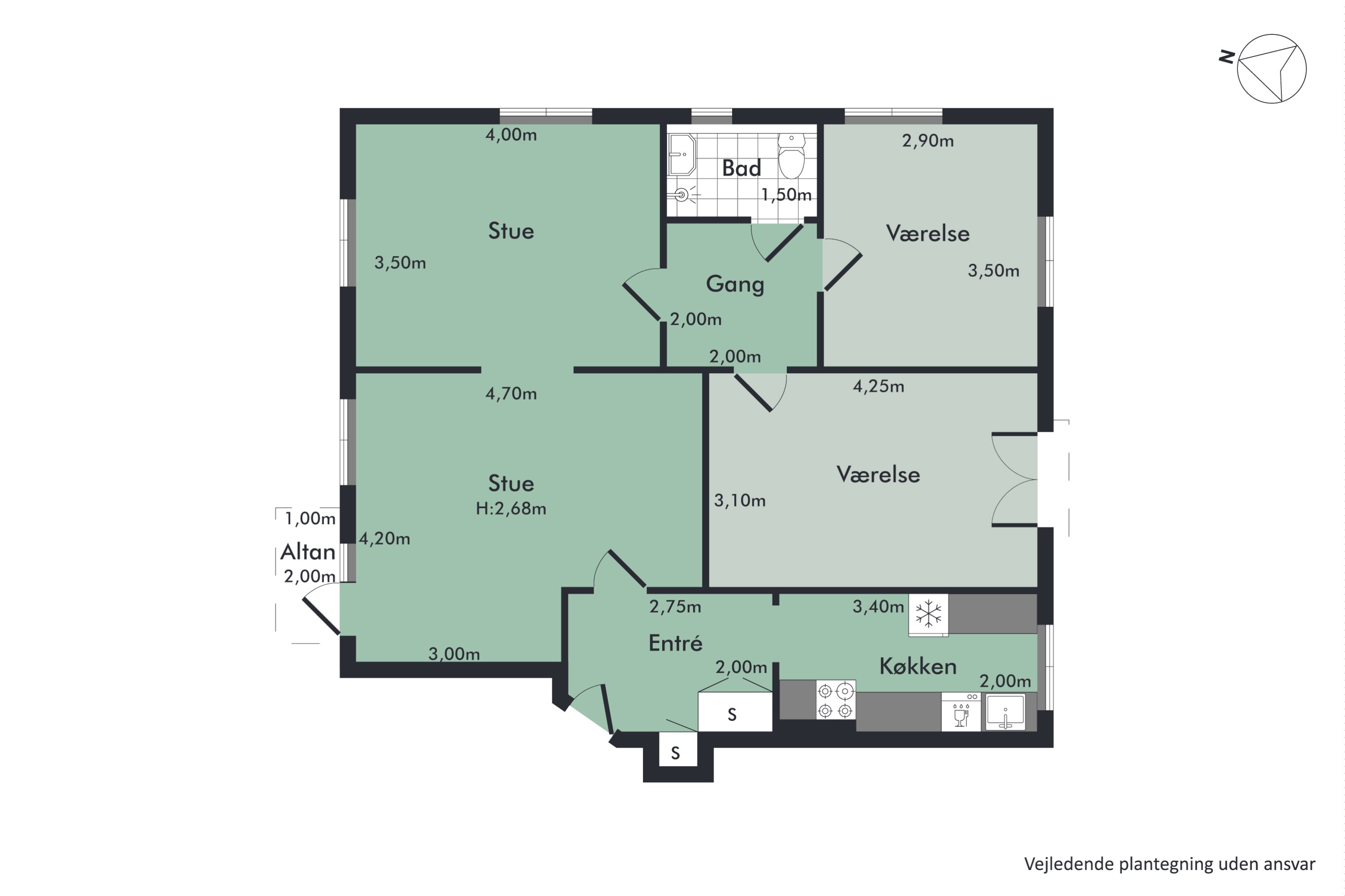 Plantegninger billede af Sønderbro 15, 4. tv., 9000 Aalborg