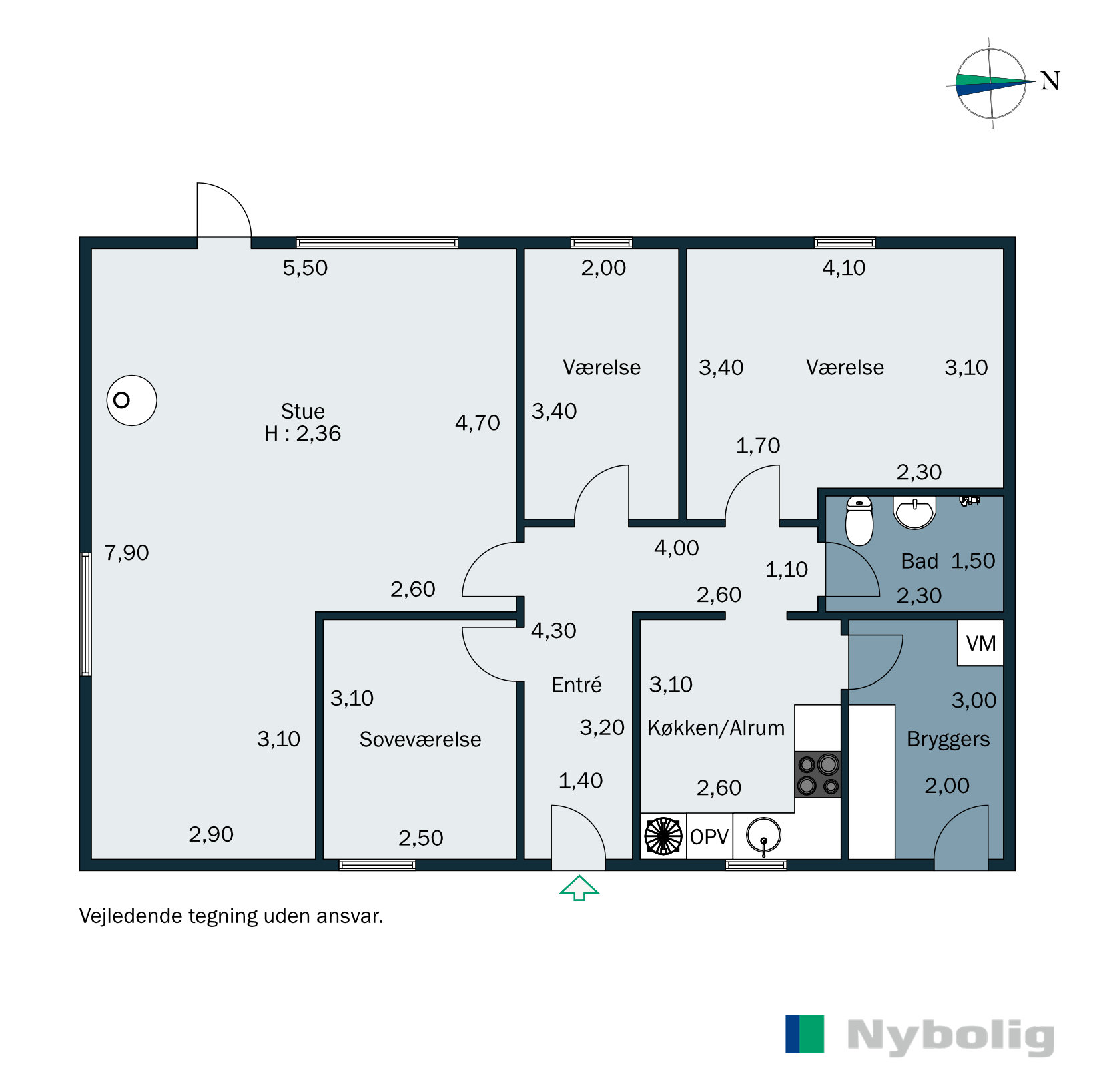 Plantegninger billede af Holtevej 1A, 6630 Rødding