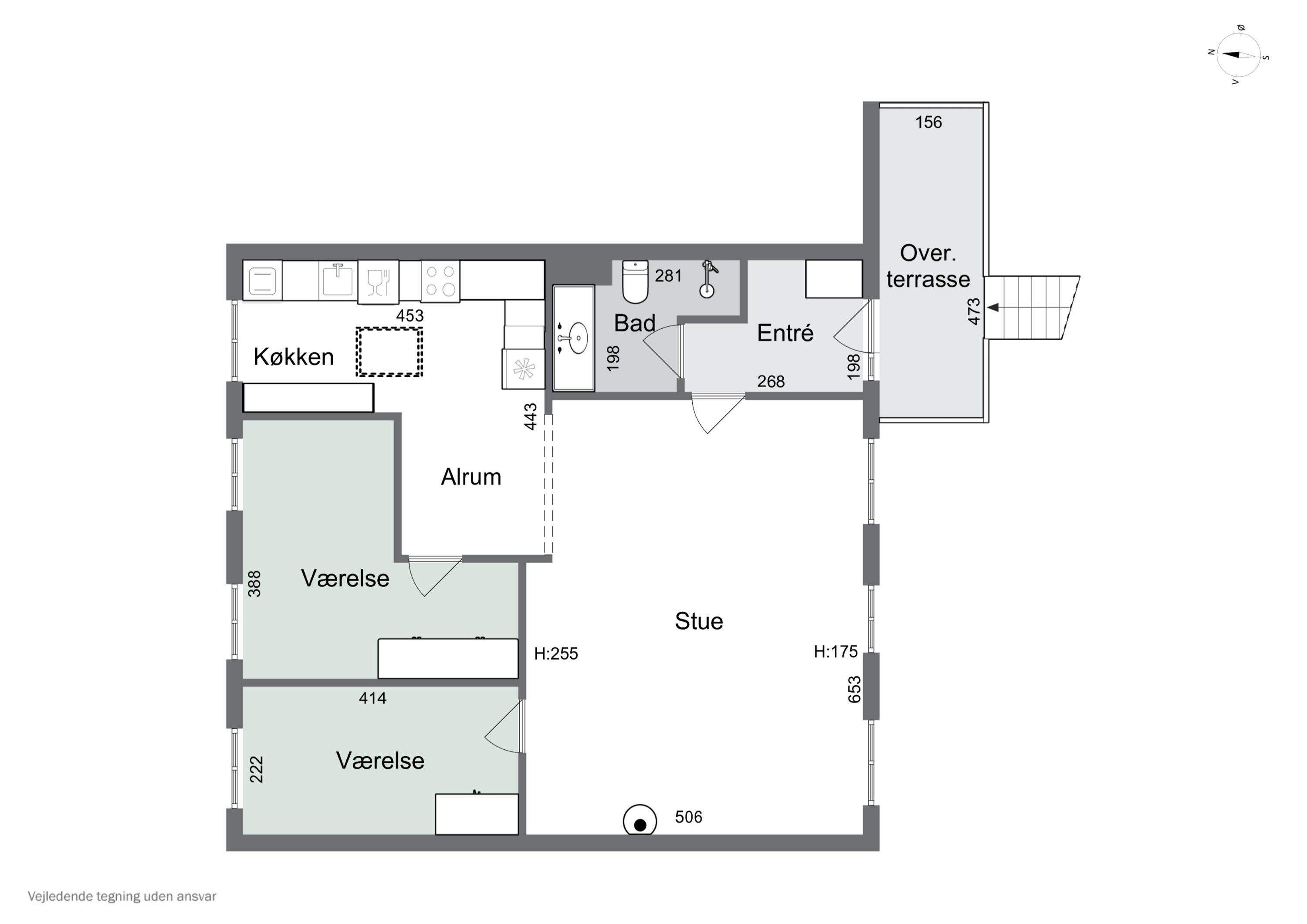 Plantegninger billede af Hestemøllestræde 4, 1. tv., 4200 Slagelse