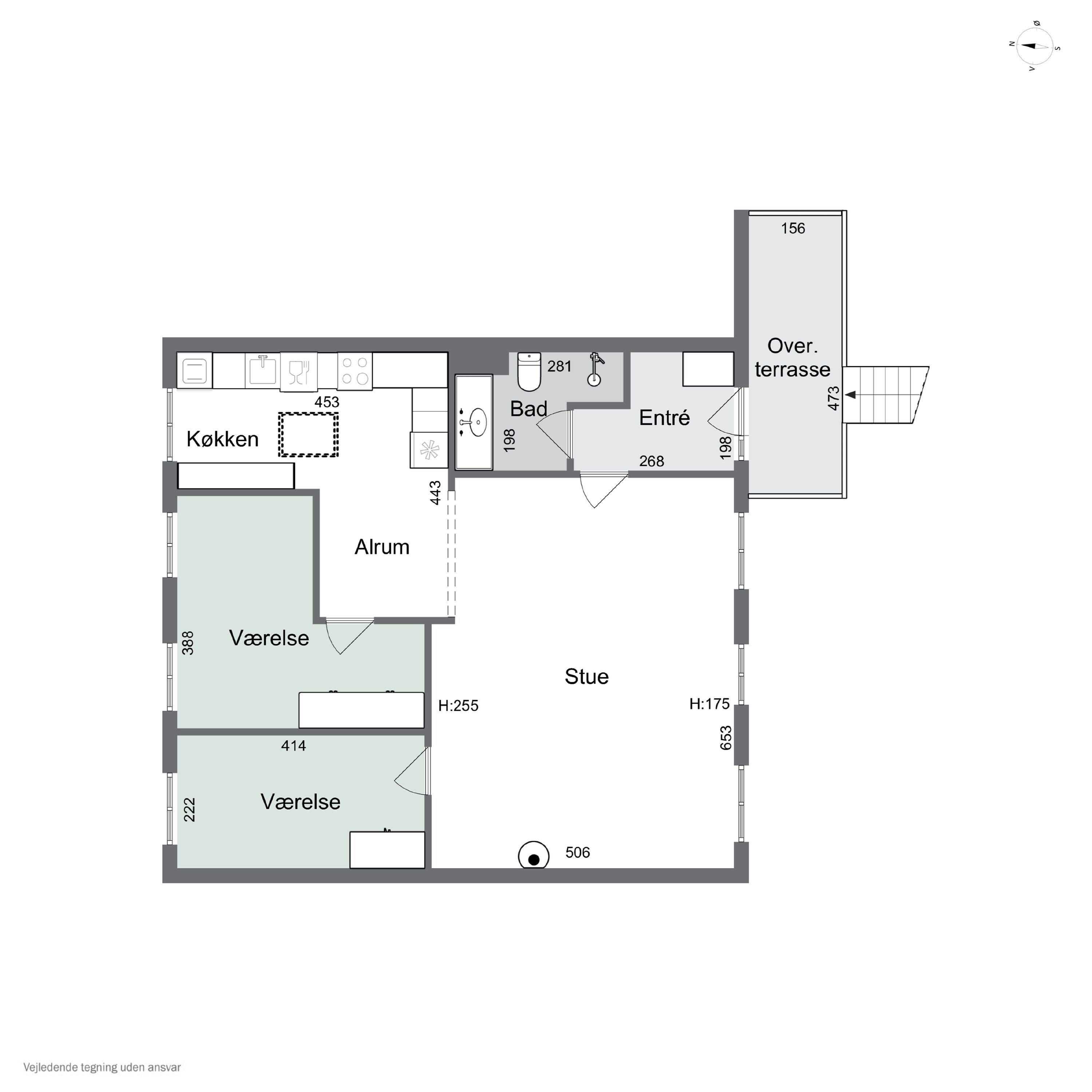 Plantegninger billede af Hestemøllestræde 4, 1. tv., 4200 Slagelse