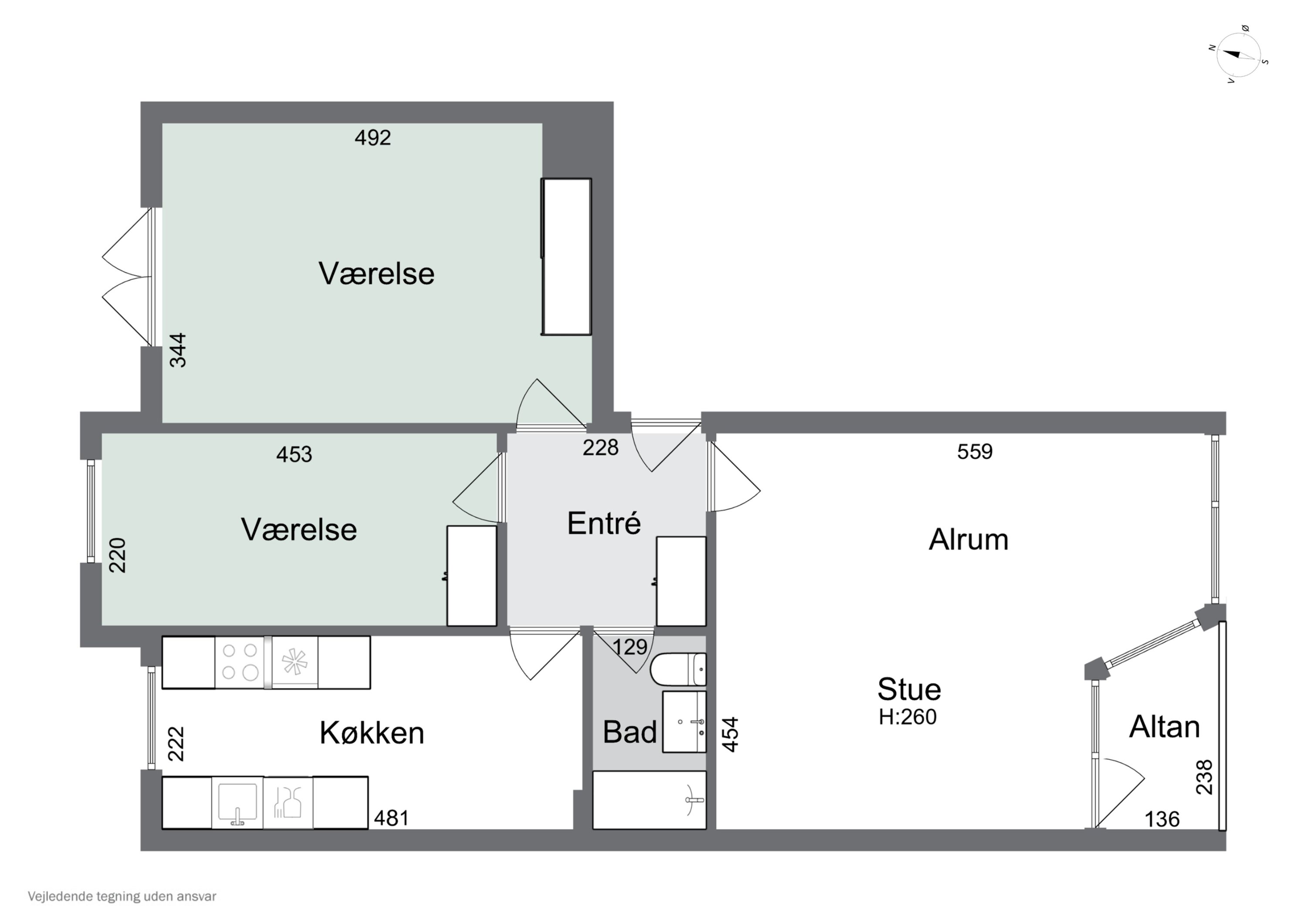 Plantegninger billede af Havnevej 34, 2. tv., 4000 Roskilde