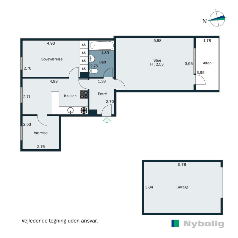 Plantegninger billede af Lersøparken 7, st.. tv., 4220 Korsør
