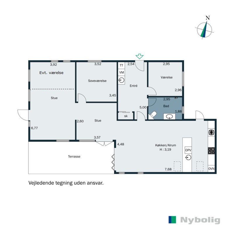 Plantegninger billede af Villavej 5, Hou, 8300 Odder