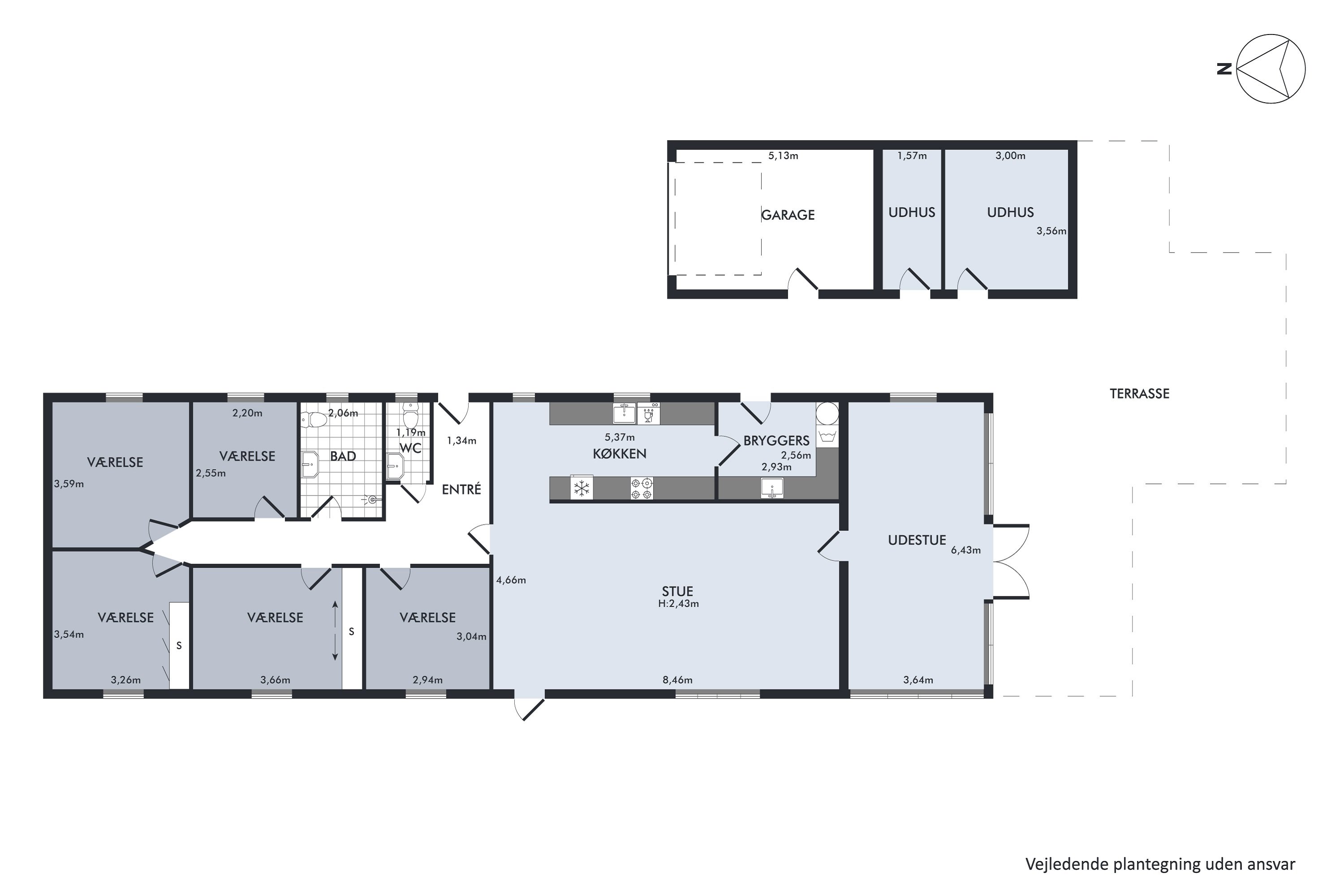 Plantegninger billede af Norupvej 15, Vammen, 8830 Tjele