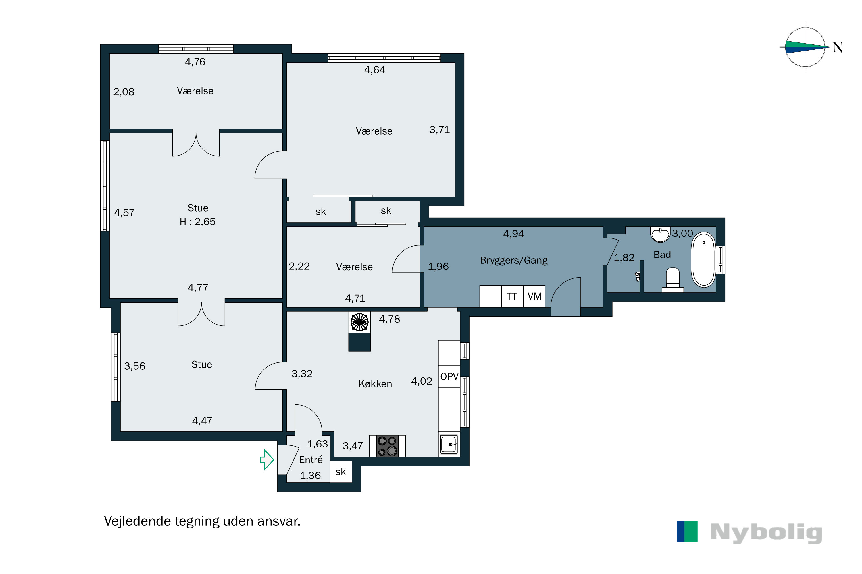 Plantegninger billede af Duntzfelts Alle 14, kld.. tv., 2900 Hellerup