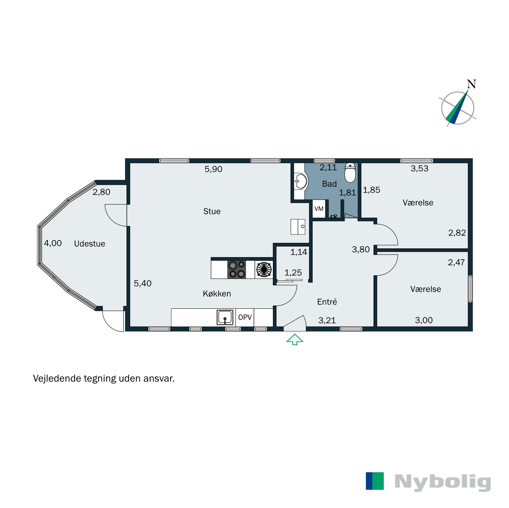 Plantegninger billede af Nymarksvej 2, Hornborg, 8762 Flemming