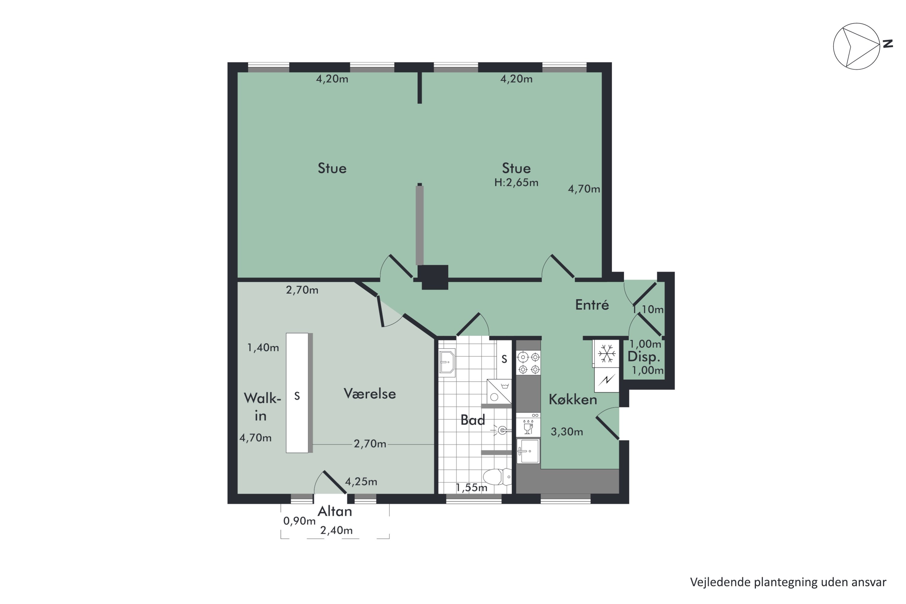 Plantegninger billede af Vesterbro 24, 2. th., 9000 Aalborg