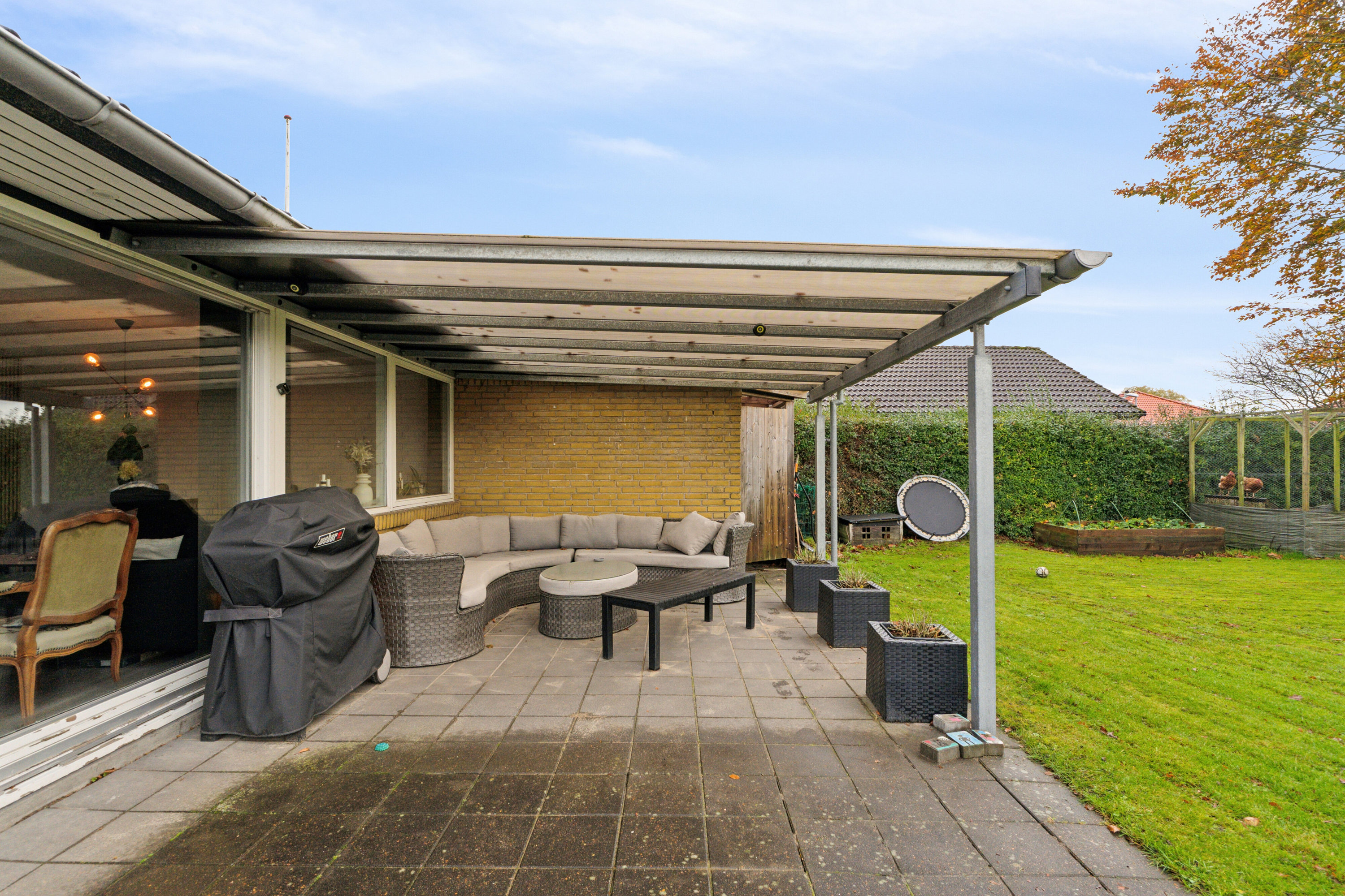 Fremhævet overdækket terrasse billede i fuldskærmstilstand. Billede af H C Andersens Vej 120, 7430 Ikast