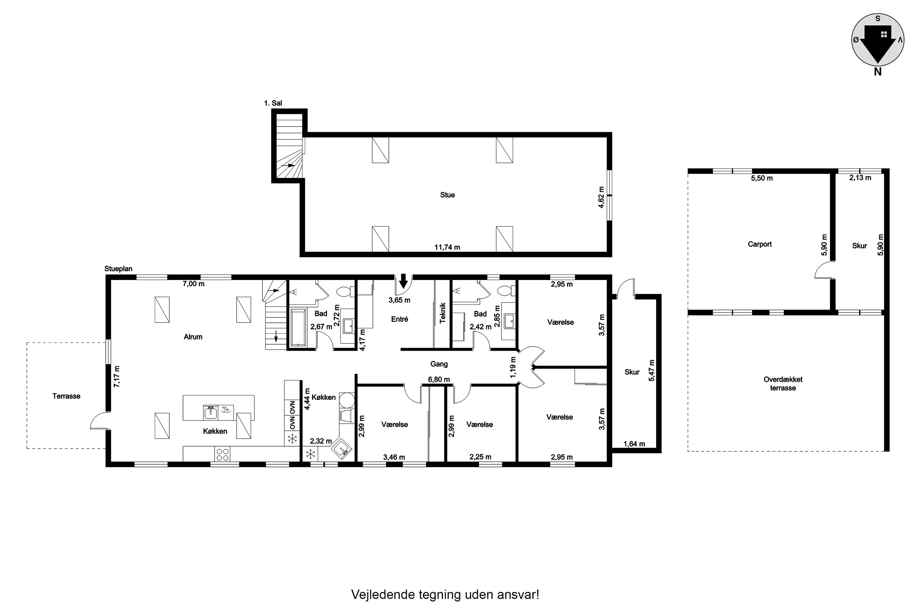 Plantegninger billede af Vester Søvej 6, Skørbæk, 9240 Nibe