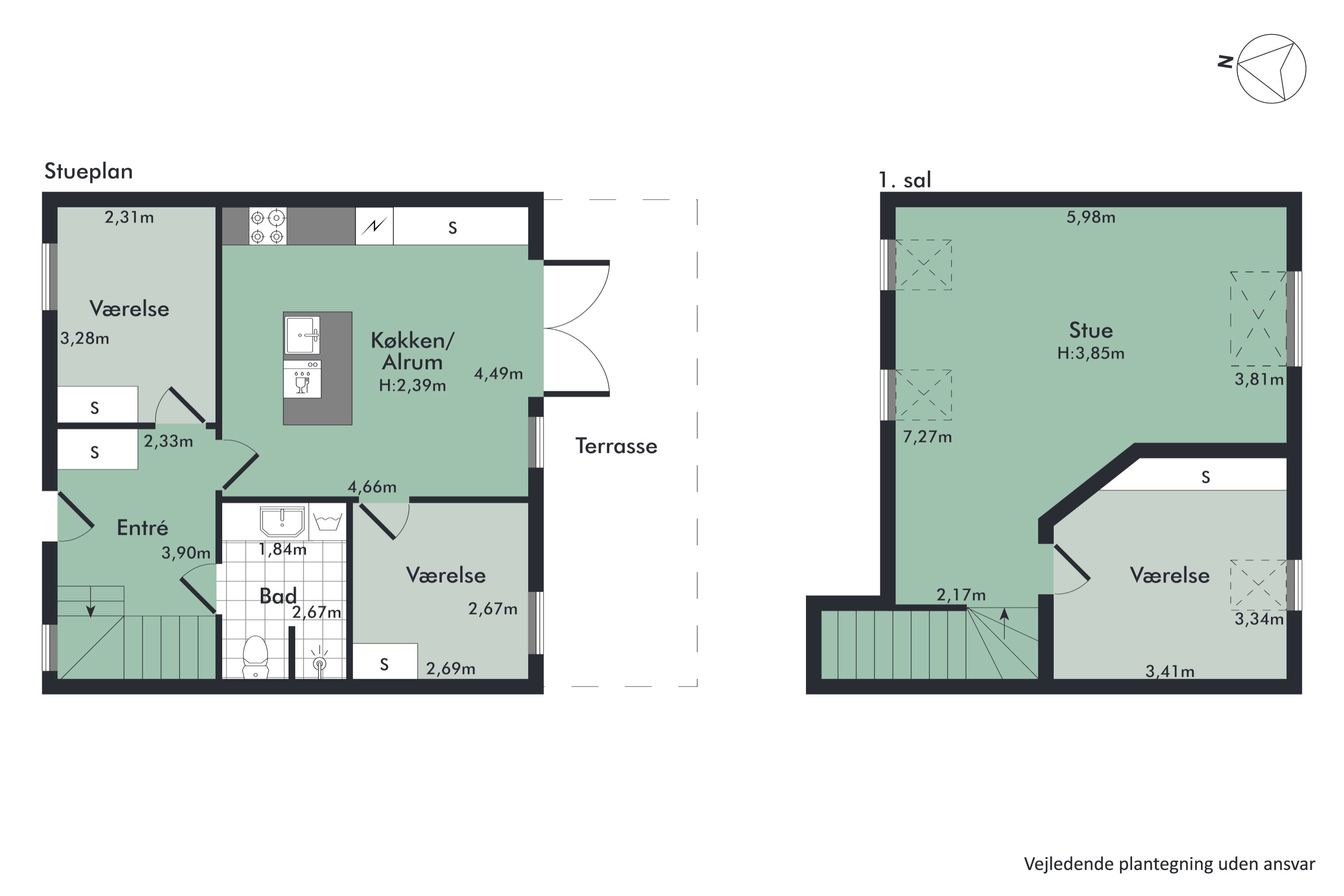 Plantegninger billede af Th. Sauers Vej 52, 9000 Aalborg