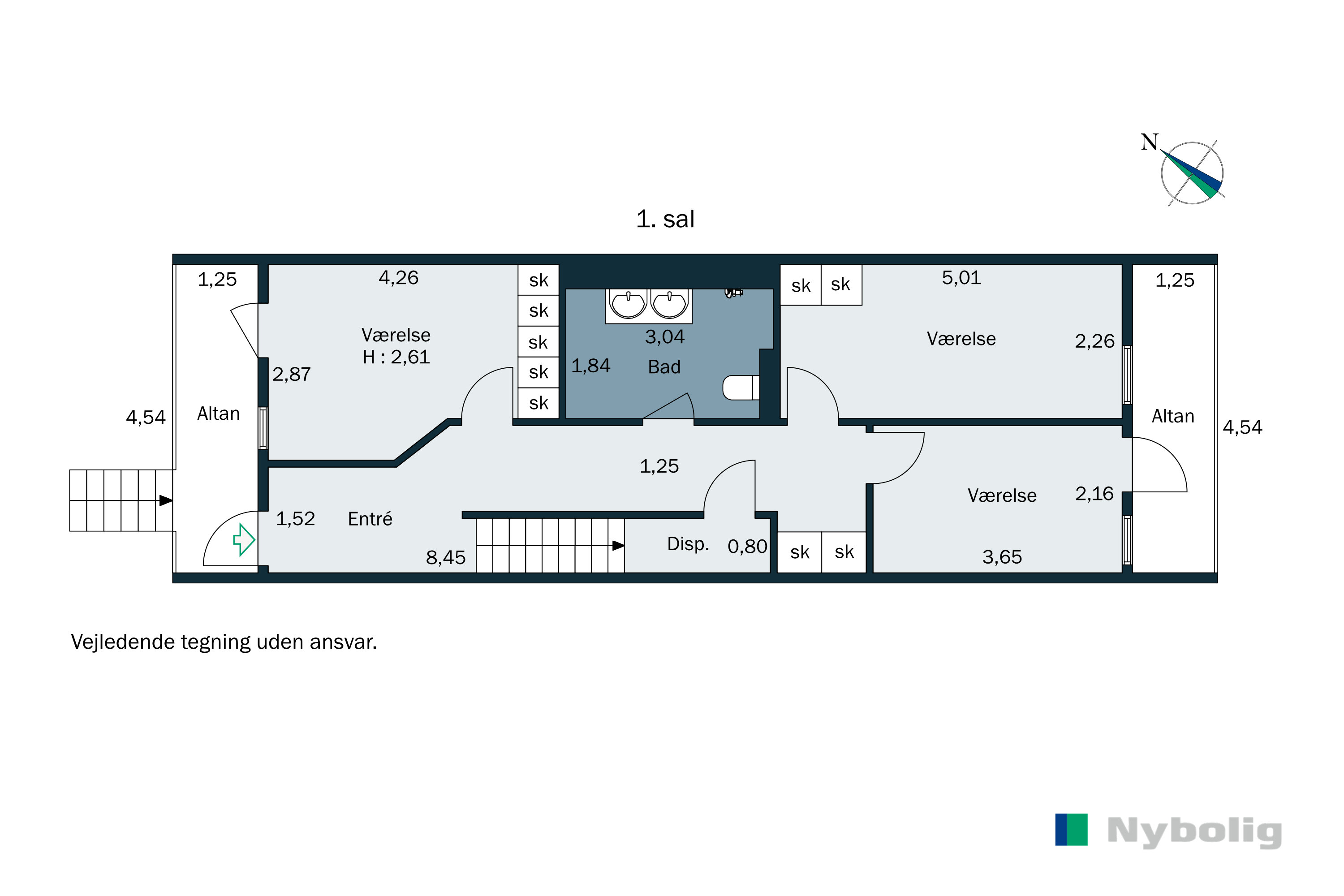 Plantegninger billede af Pilehøj 2C, 1. tv., 3460 Birkerød