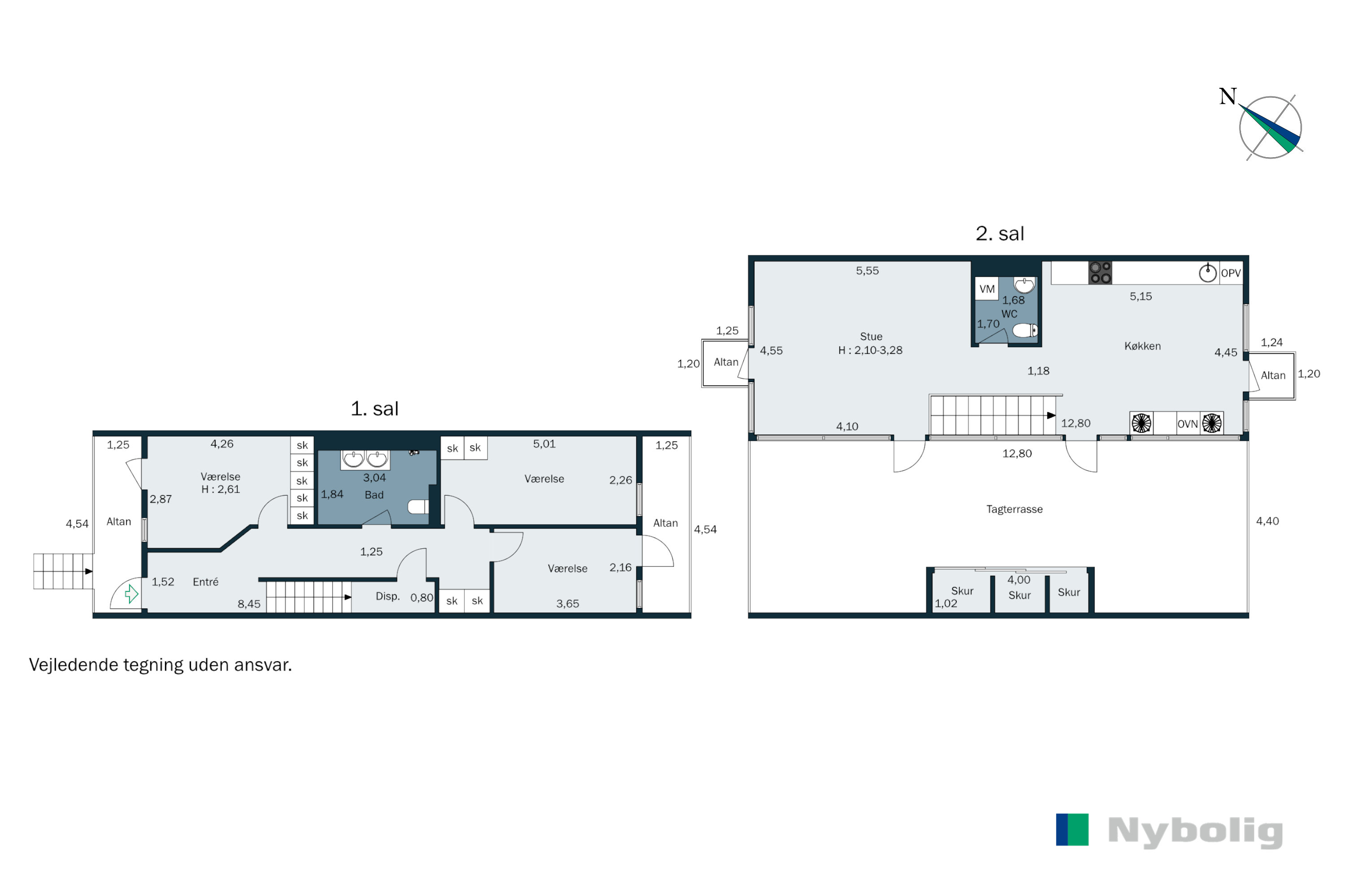 Plantegninger billede af Pilehøj 2C, 1. tv., 3460 Birkerød