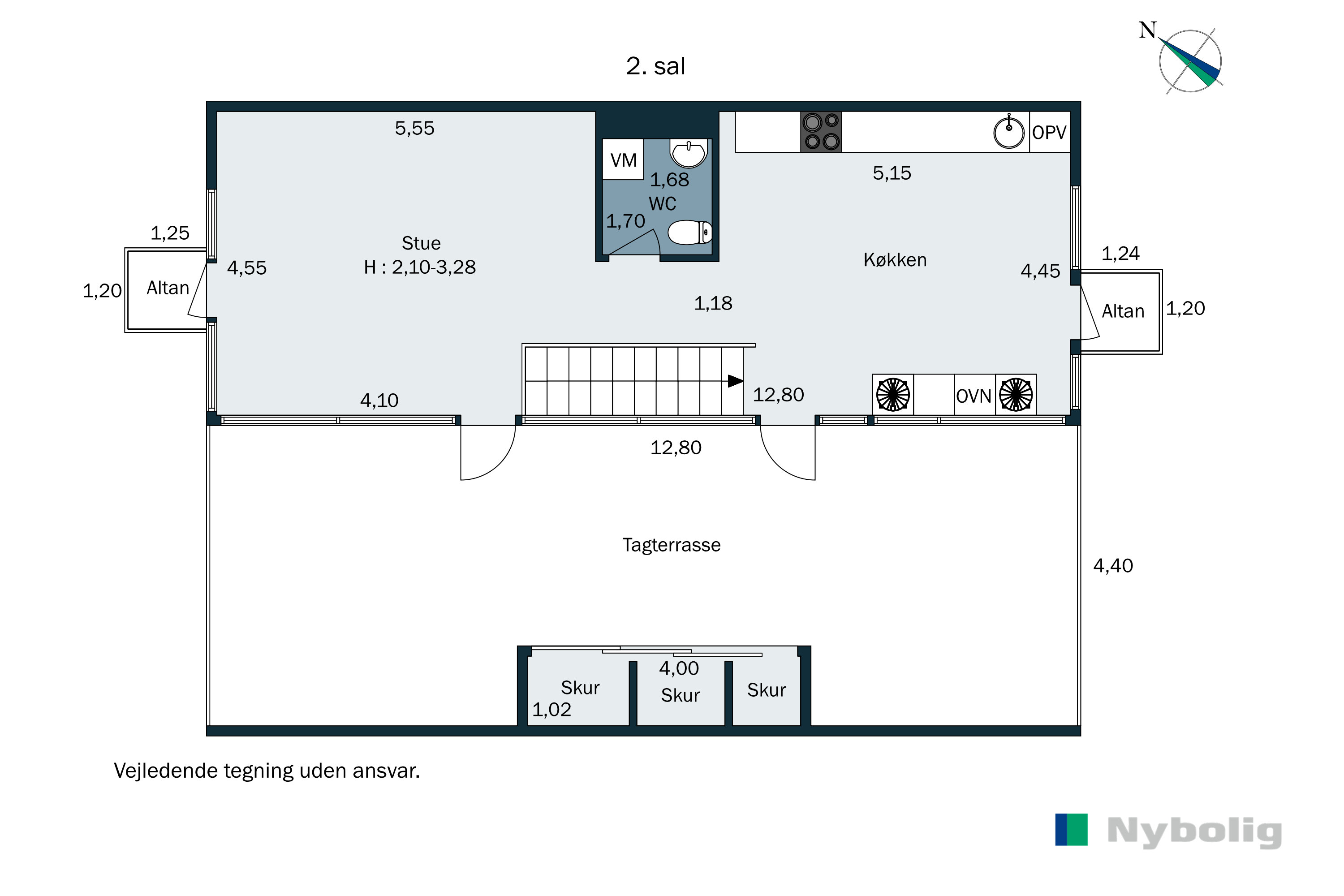 Plantegninger billede af Pilehøj 2C, 1. tv., 3460 Birkerød