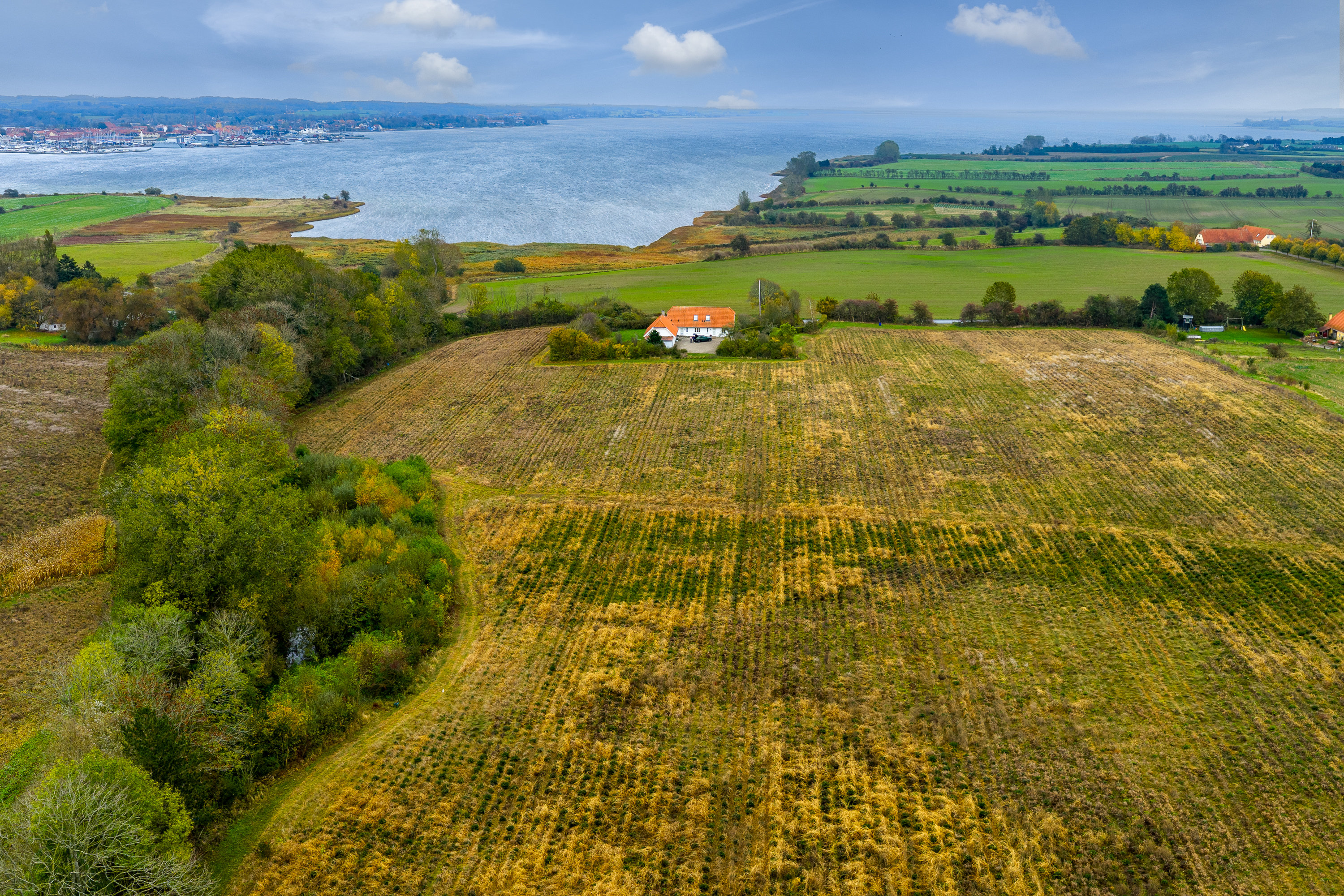 Fremhævet luftfoto billede i fuldskærmstilstand. Billede af Bjernevej 76, 5600 Faaborg